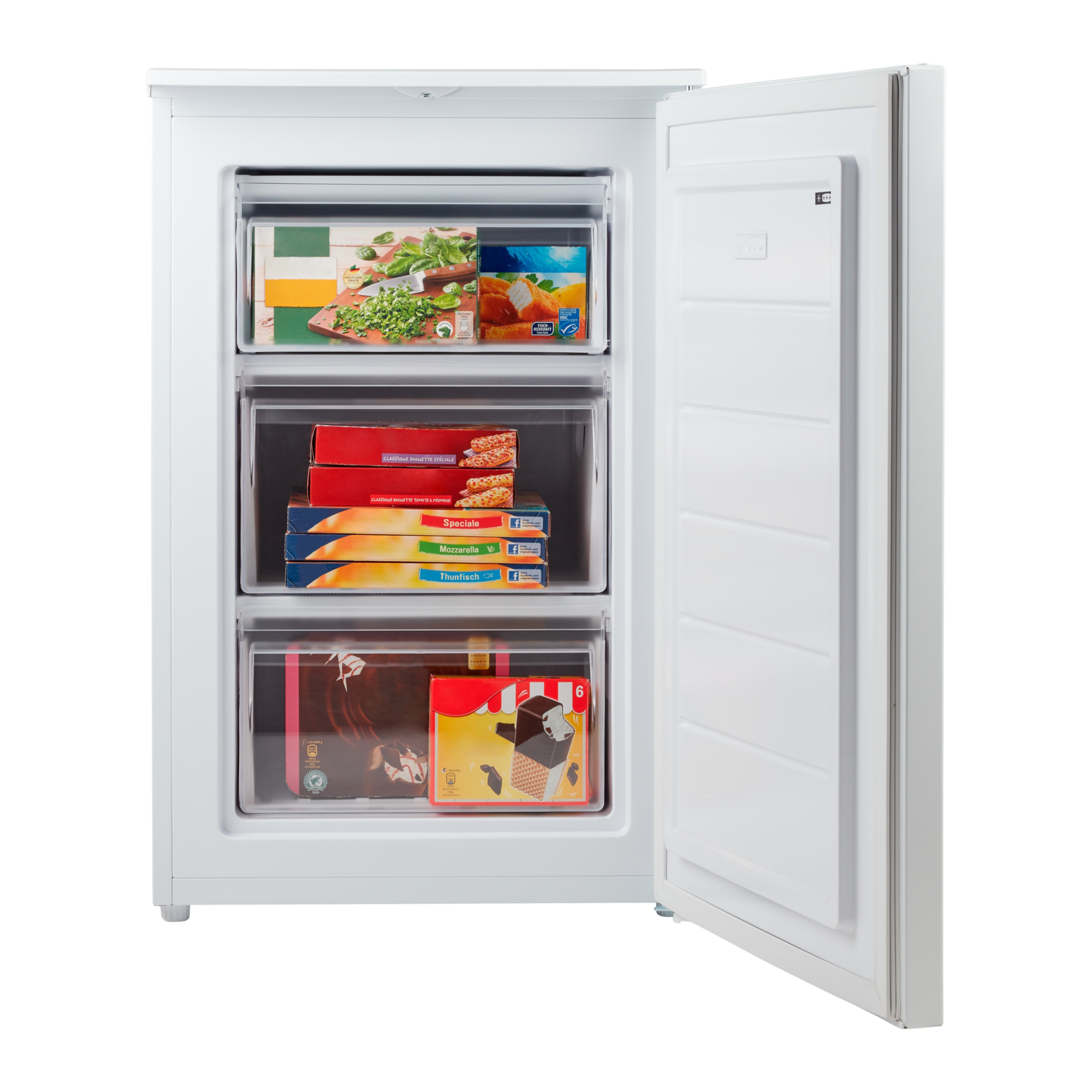 MEDION® Gefrierschrank MD 37421, 82 l Volumen, Gefrierkapazität 4 kg/24 Std., manuelle Temperatureinstellung, 3 Schubladen