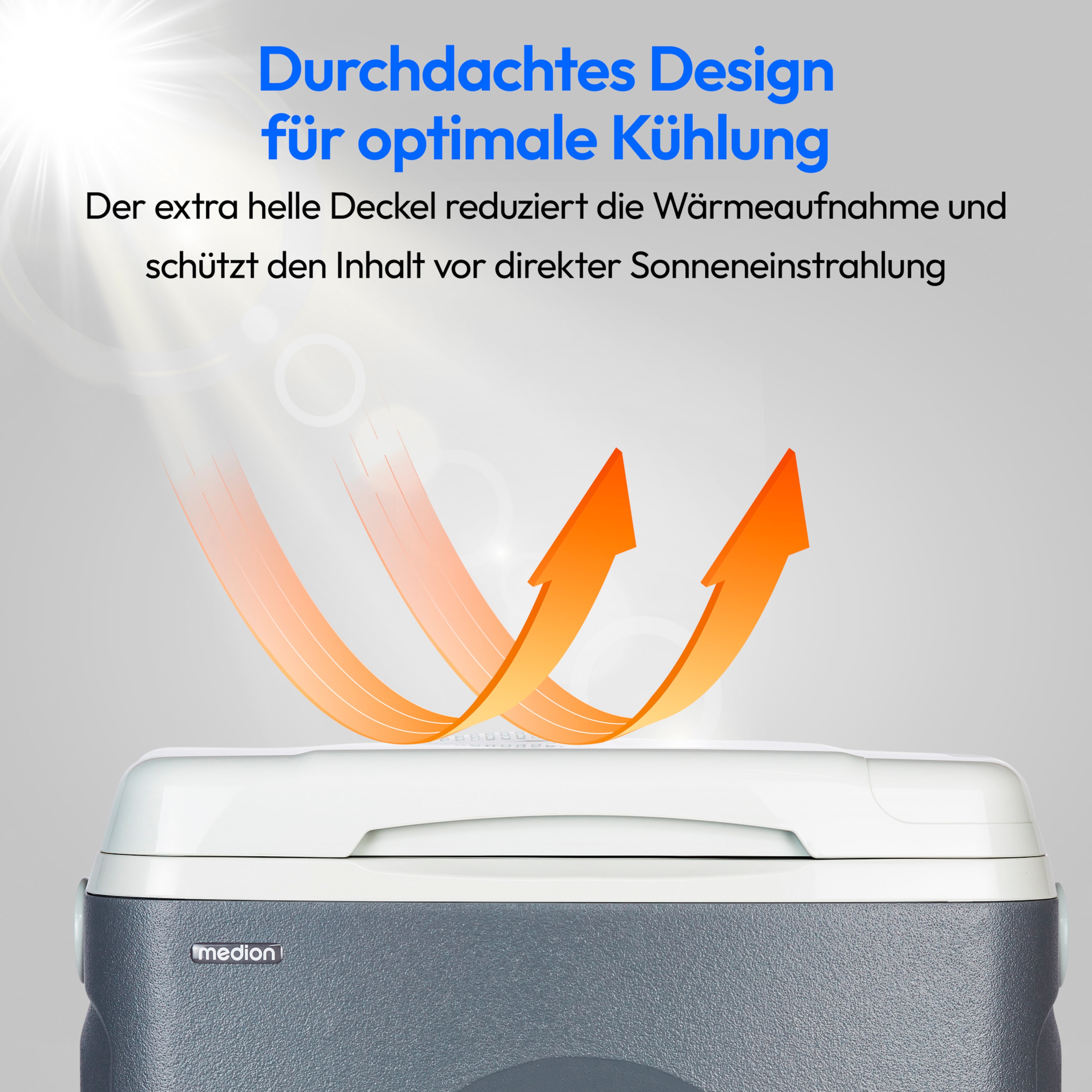 MEDION® LIFE® Thermoelektrische Kühlbox MD 10735, Kühl- und Warmhaltefunktion, 25 L Kapazität, 12V-, 230V- und USB-Anschlüsse zur Stromversorgung