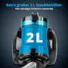 MEDION® Beutelloser Zyklon-Staubsauger MD 19407, 150W Saugleistung, Staubbehälterkapazität 2 L, EPA Filter, integriertes Zubehör