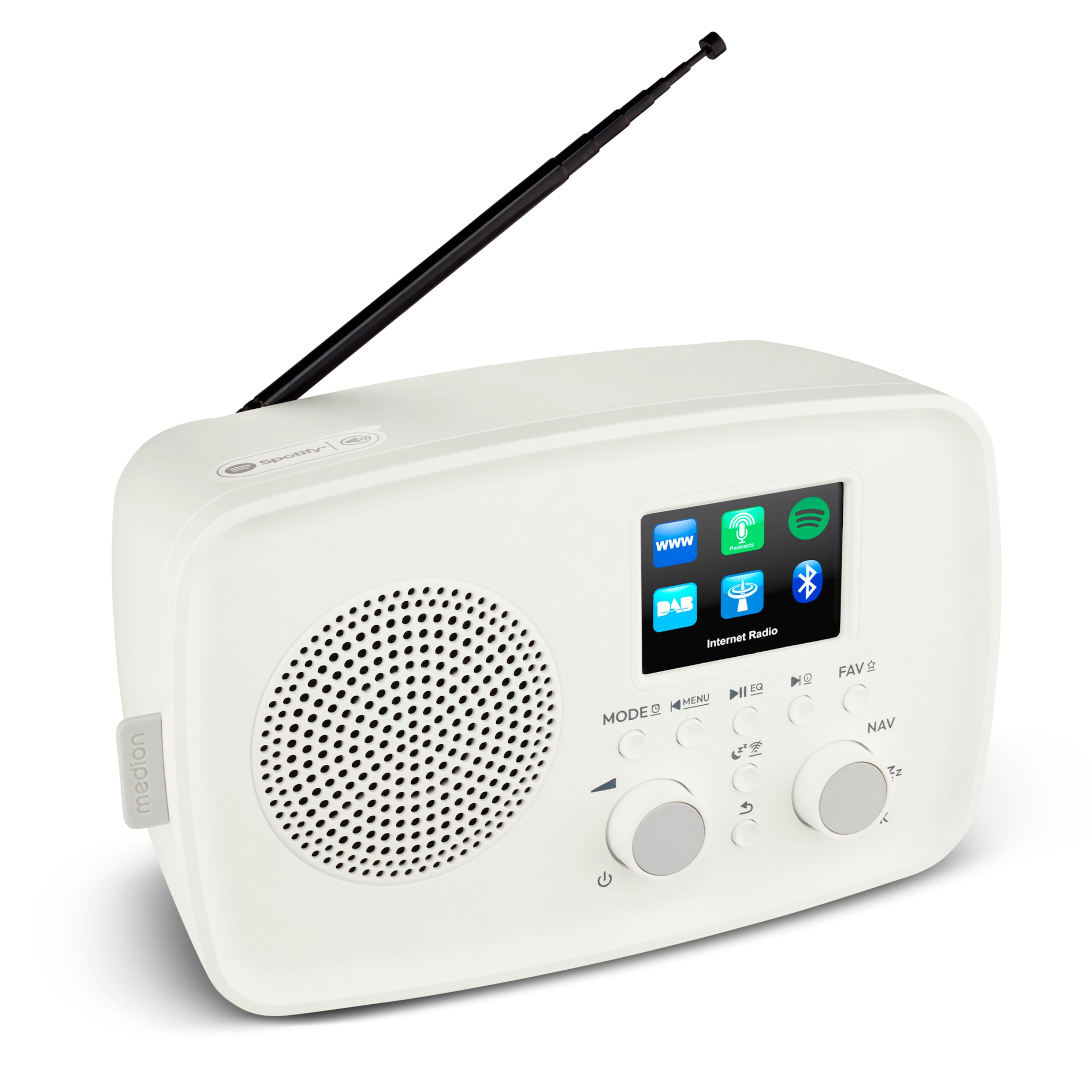 MEDION® MEDION LIFE Internetradio IRE-1 (MD89318), Empfang von über 40.000 Sendern & 20.000 Podcasts, 5 Watt (RMS), Bluetooth® 5.2 wireless technology, 2,4" (6,1 cm) TFT-Farbdisplay