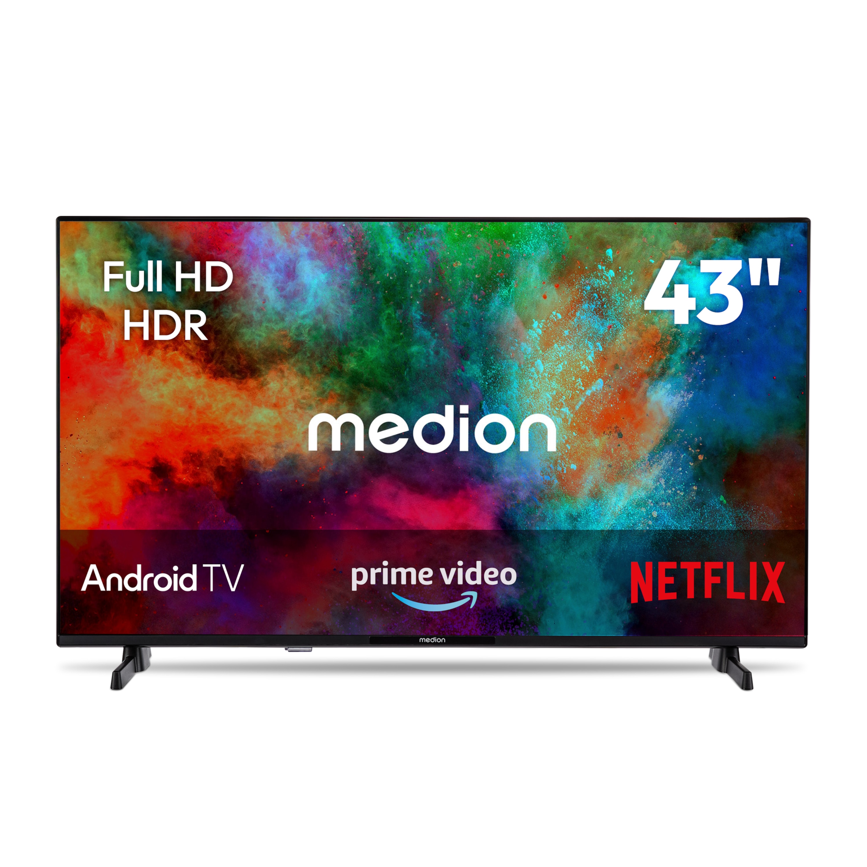 MEDION MD 843100 Android TV (2026), 108 cm (43''), Full HD Display, PVR ready, Bluetooth , Netflix, Amazon Prime Video, Micro Dimming