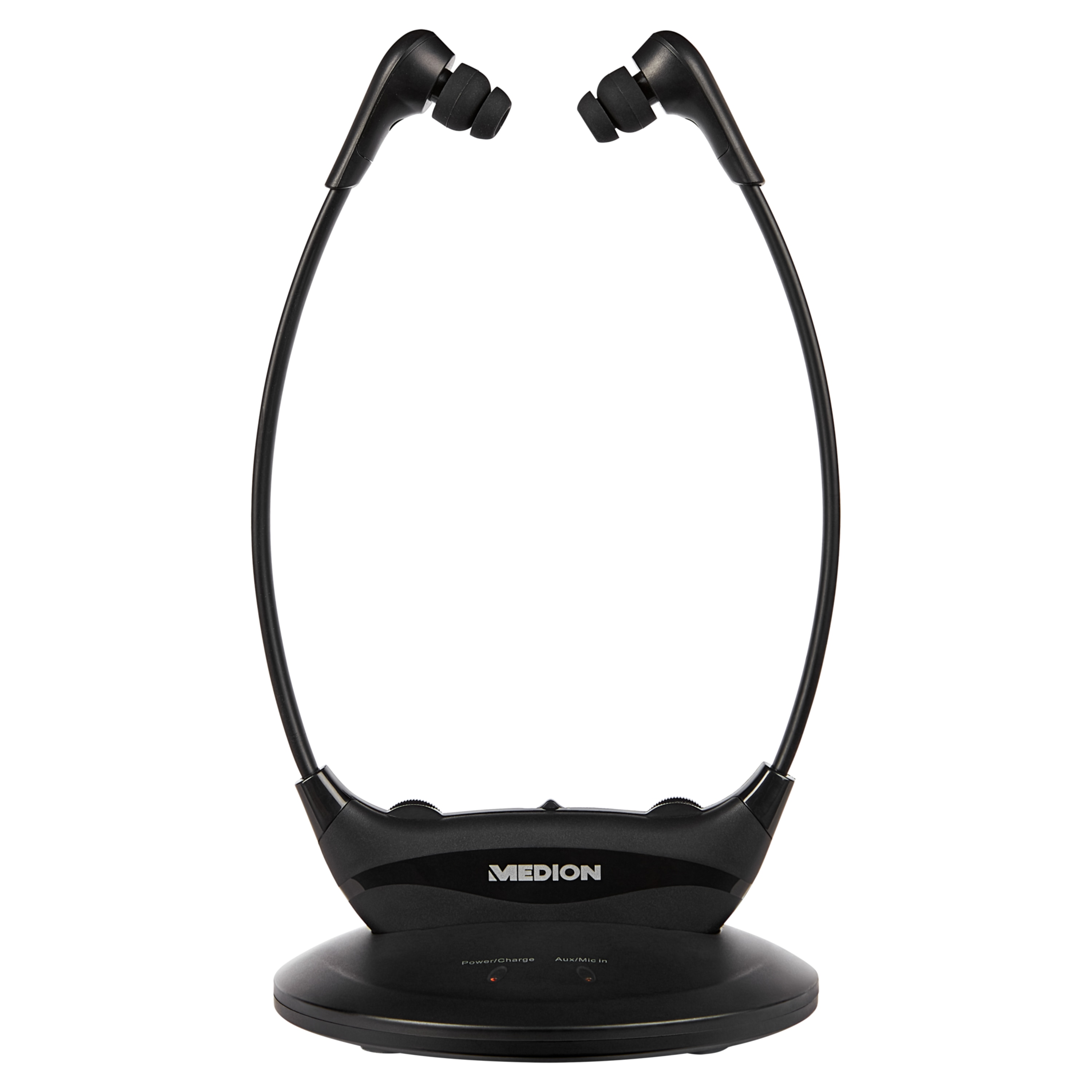 MEDION® LIFE® E62004 Stereo Funk-Hörsystem, Funkkopfhörer mit hoher Reichweite, bis zu 10 Std. Akkulaufzeit, hohe Lautstärke und gute Sprachwiedergabe, ideal für TV & Hörspiele