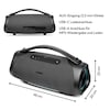 MEDION® LIFE® P61768 Tragbarer Bluetooth® Lautsprecher XL, Dual Illuminated & Lightstrip (RGB-Lichteffekte), Bluetooth® 5.3, integrierter Akku mit bis zu 30 Stunden Laufzeit, robustes & mobiles Design, 2 x 25 W + 50 W RMS
