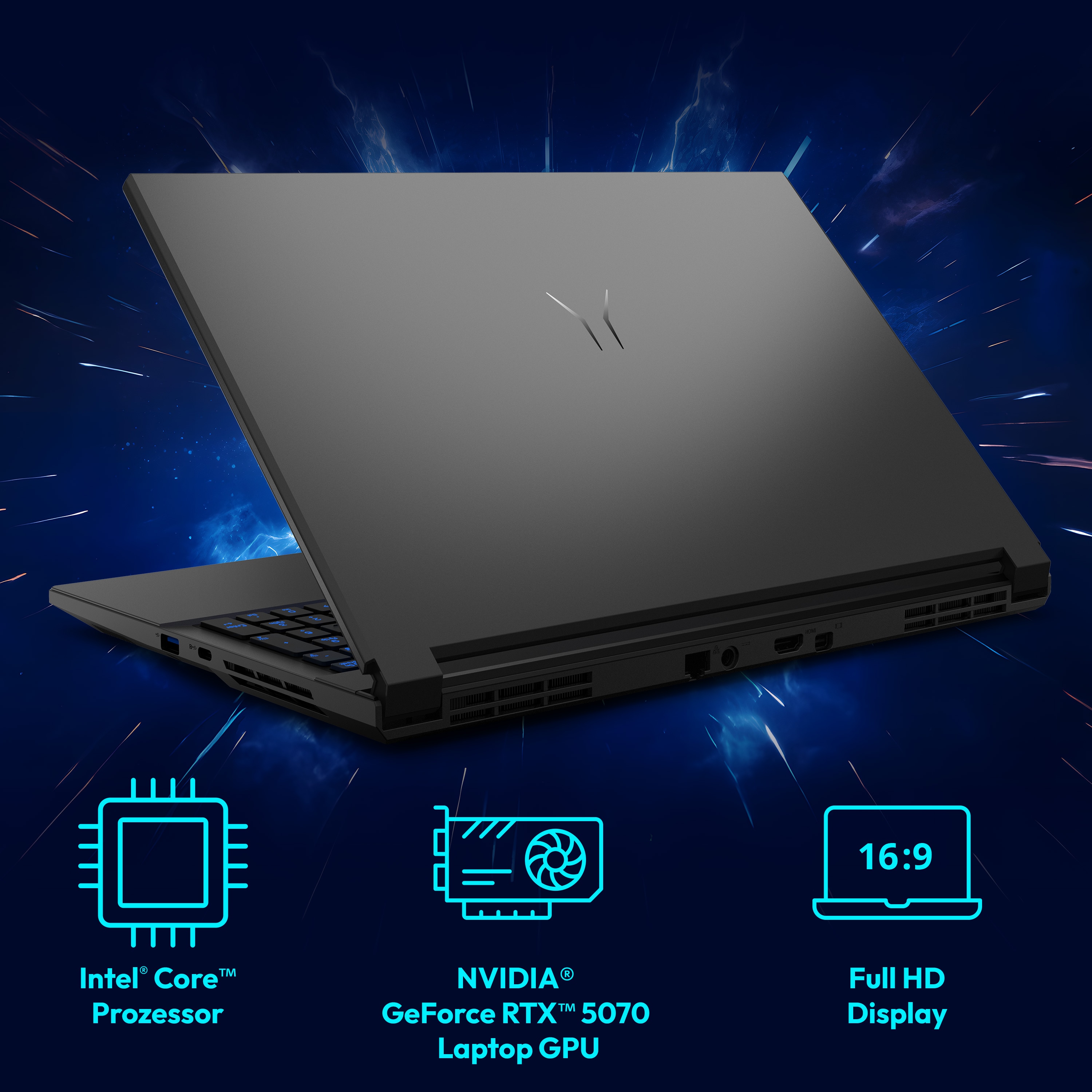 MEDION® ERAZER Defender 17 P1 Core Gaming Laptop, Intel® Core™ 9 270H, Windows 11 Home, 43,9 cm (17,3") FHD Display mit 144 Hz, NVIDIA® GeForce RTX™ 5070, 2 TB SSD, 32 GB RAM