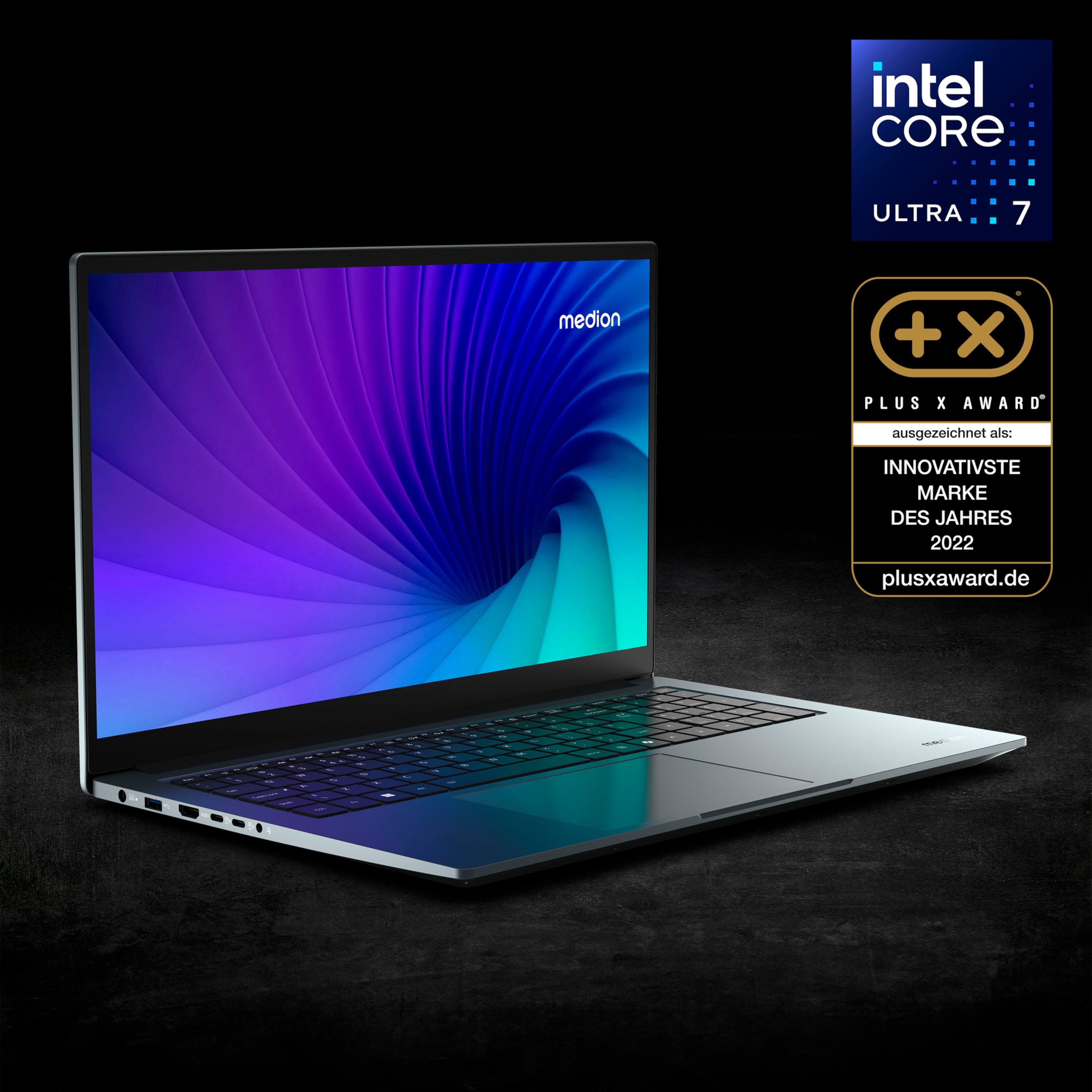 MEDION® S20 Laptop, Intel® Core™ Ultra 7 155H, Windows 11 Home, 43,9 cm (17,3") FHD Display, 1 TB SSD, 16 GB RAM