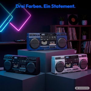 MEDION® LIFE P66538 Retro-Boombox silber, DAB+/PLL-UKW Radio, Bluetooth® 5.3 für das Abspielen von Smartphone & Co, CD-Player, Kassettendeck, X-Bass Funktion, 2 x 10 W RMS