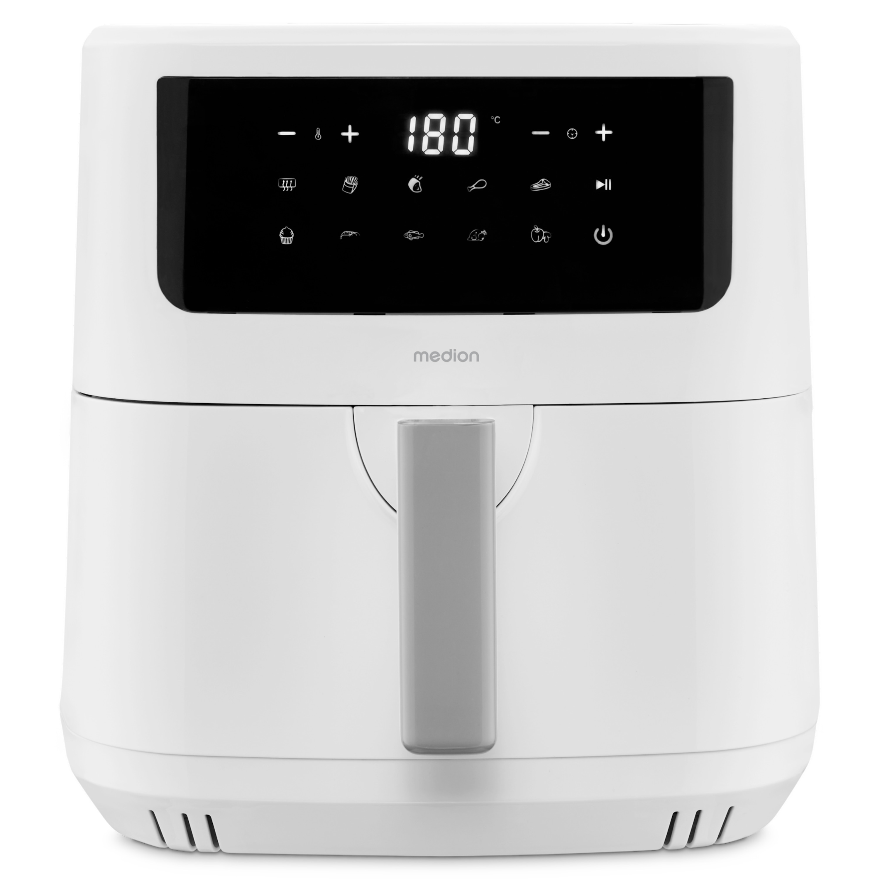 MEDION® LIFE® P10 XL Duo Heißluftfritteuse MD 11750, 100 Rezepte in der Life+ App, mit 2 Heizelementen, 2.150 W Gesamtleistung, ölfreies Frittieren, 9 Automatikprogramme, 6,8 L Nutzinhalt