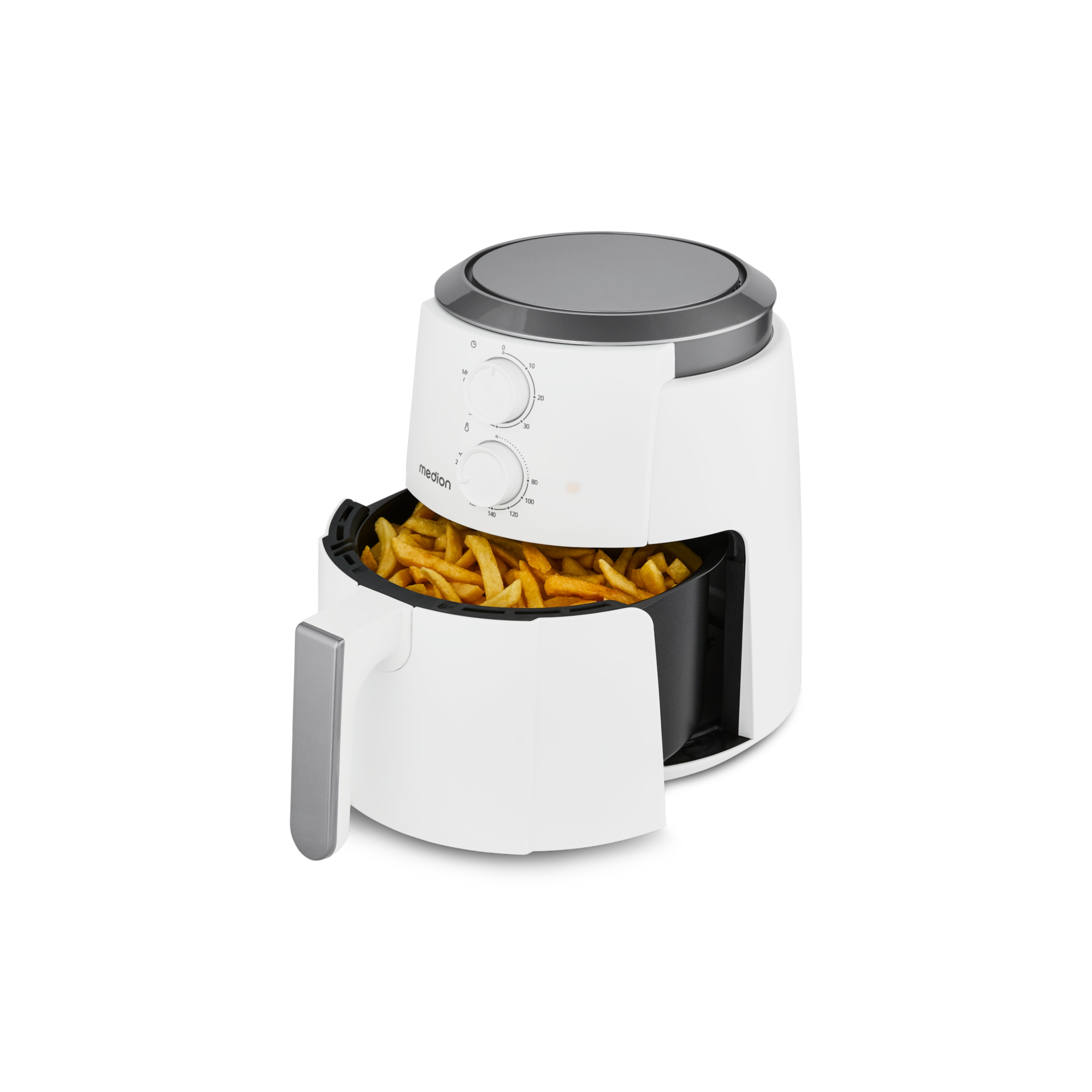 MEDION® LIFE Heißluftfritteuse P30 L (MD13020), 100 Rezepte in der Life+ App¹, 4,7 Liter Fassungsvermögen, 1.500 Watt, 60 min. Timer