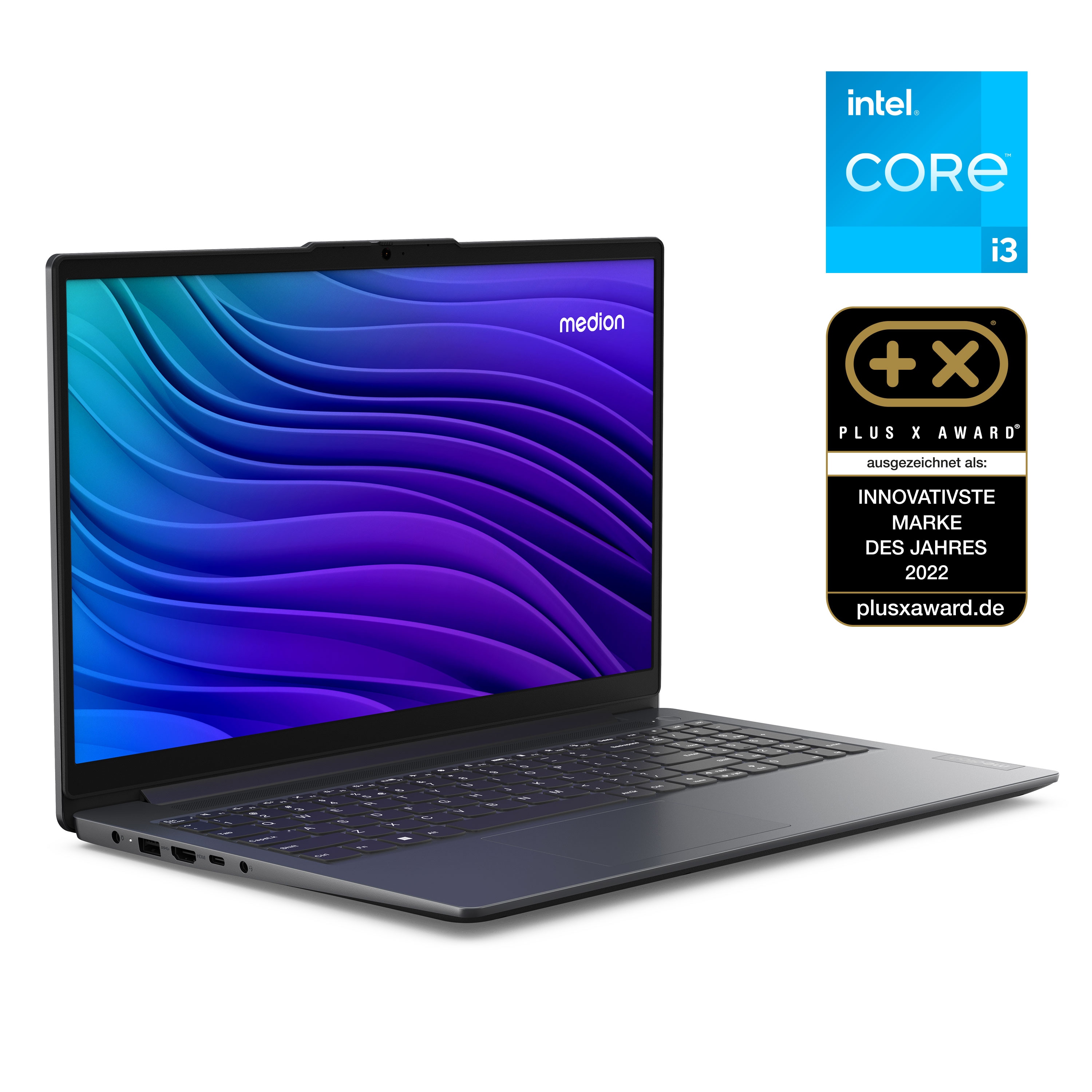 MEDION E15235 Laptop, Intel® Core™ i3-N305, Windows 11 Home, 39,6 cm (15,6'') FHD Display, 512 GB SSD, 8 GB RAM