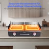 MEDION® LIFE Tischgrill mit Dual-Zonen-System (MD12027), 2,400 Watt, 2 abnehmbare Platten, LED-Statusanzeige (weiß, rot, grün), IPX4-Schutz