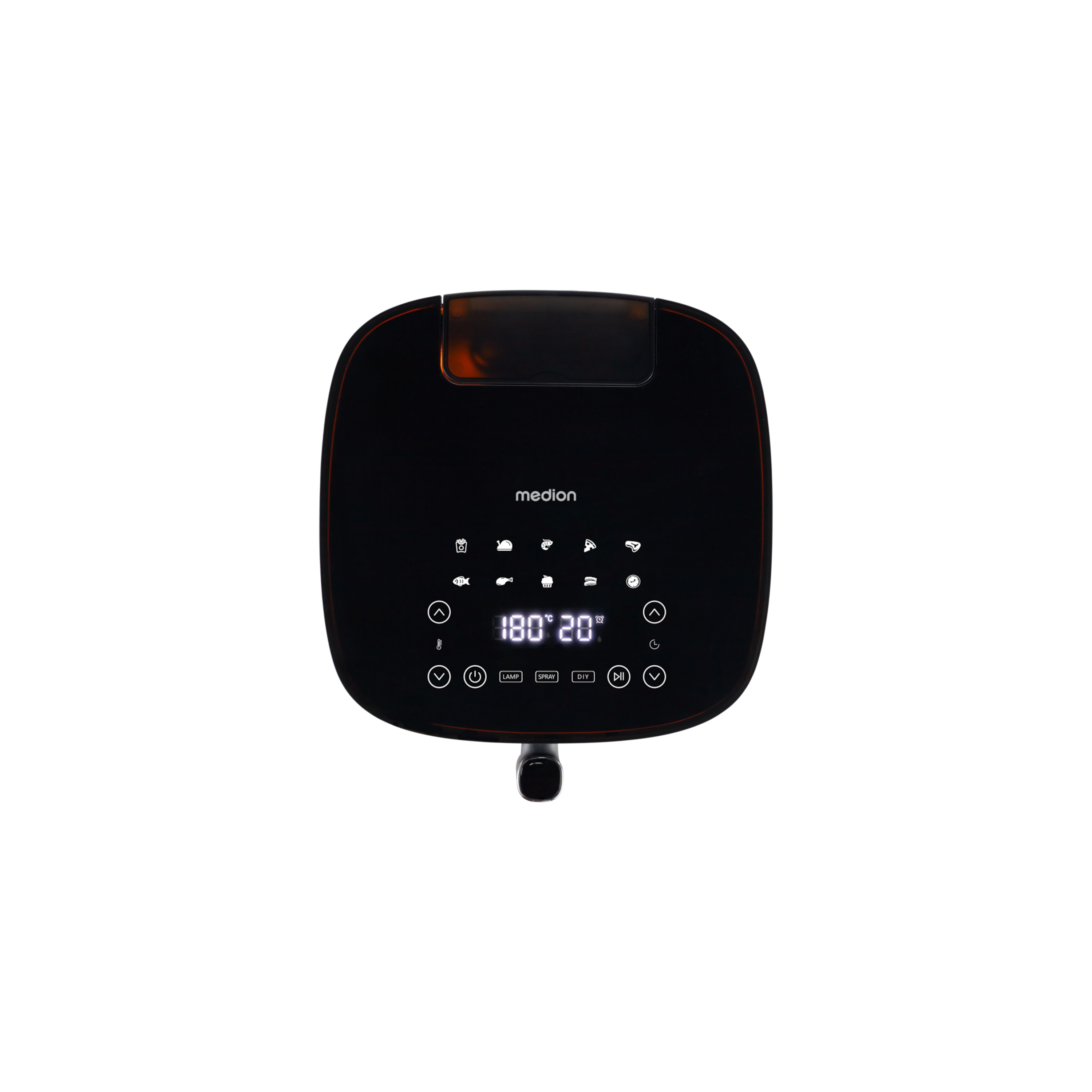 MEDION® LIFE® X10 XL Heißluftfritteuse MD 11780, 100 Rezepte in der Life+ App, innovative Wassersprayfunktion, 10 Automatikprogramme, ca. 5 L Korbvolumen, Temperatur einstellbar bis 230 °C
