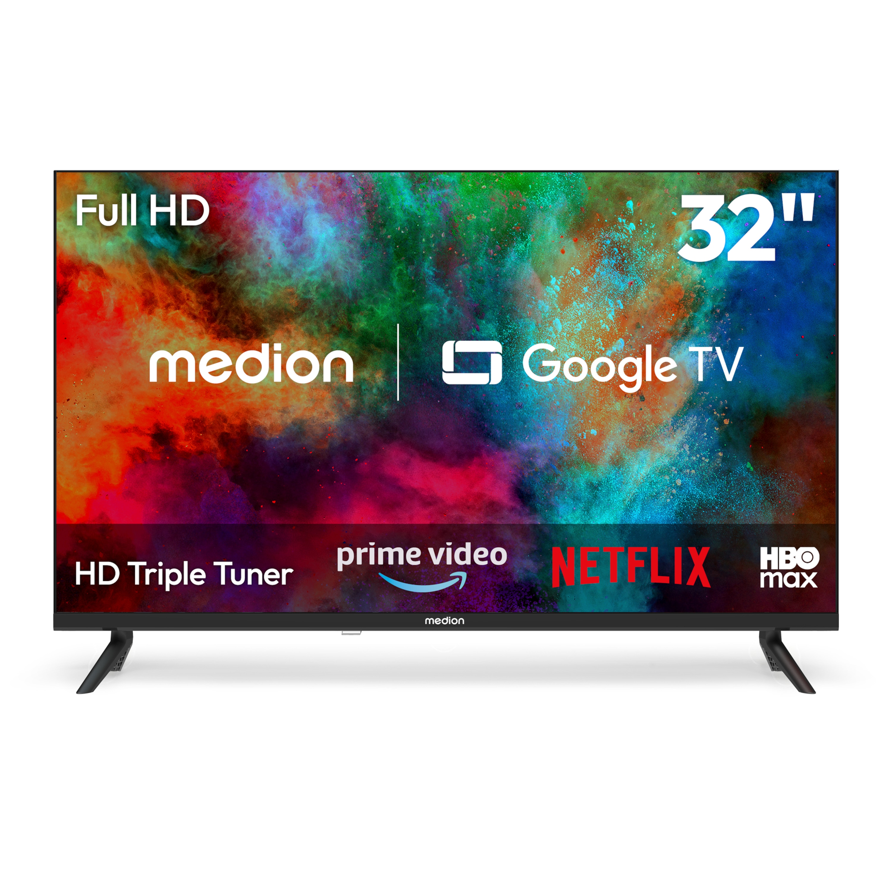MEDION® LIFE MD 832103 Google TV™, 80 cm (32'') Full HD Display, PVR ready, HD Triple Tuner, Bluetooth®, App Store, Netflix, Disney+, Amazon Prime Video