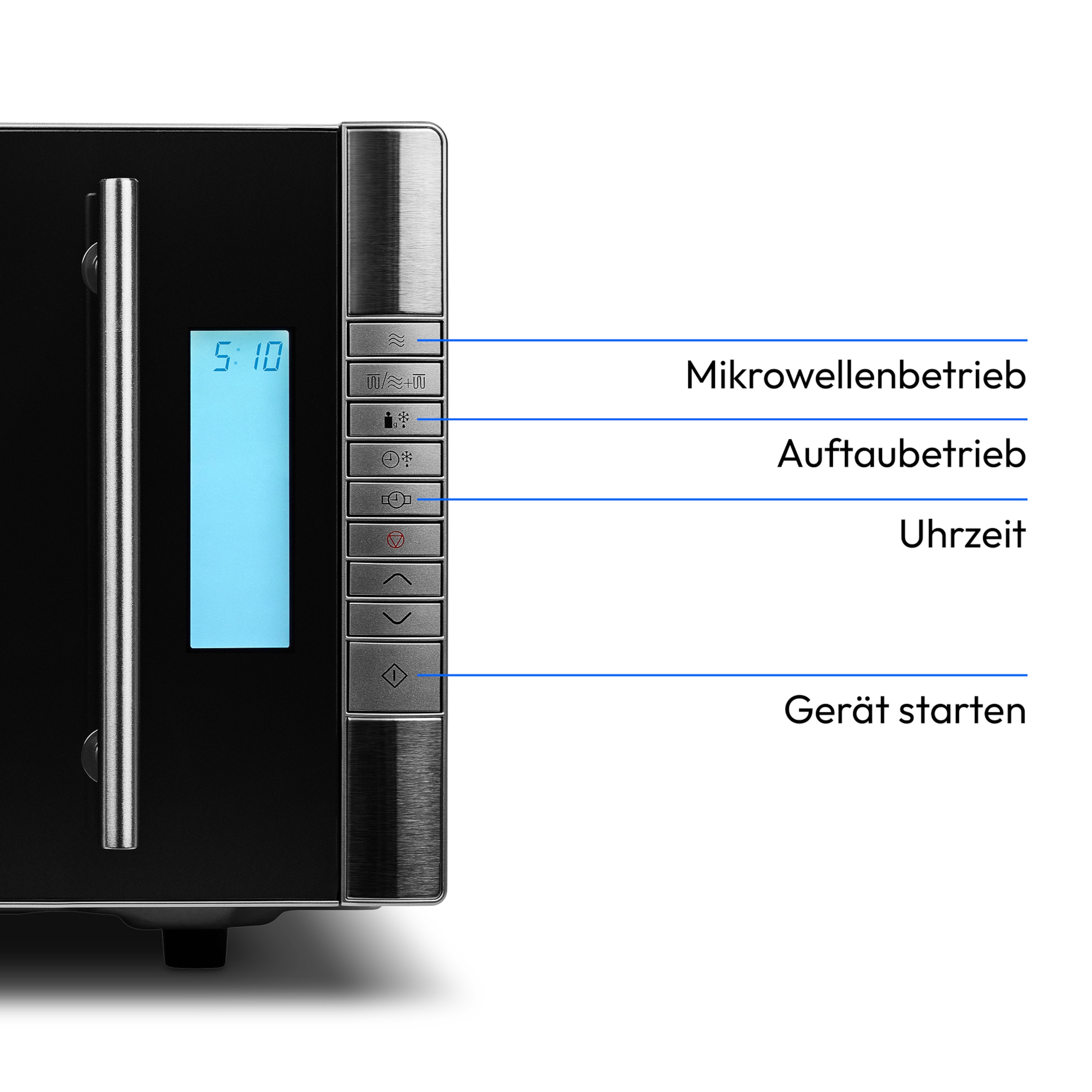 MEDION® LIFE® 2 in1 Mikrowelle MD 14482, Kombination aus Mikrowelle & Grill, 8 Automatikprogramme, 20L Garinnenraum, Auftaufunktion