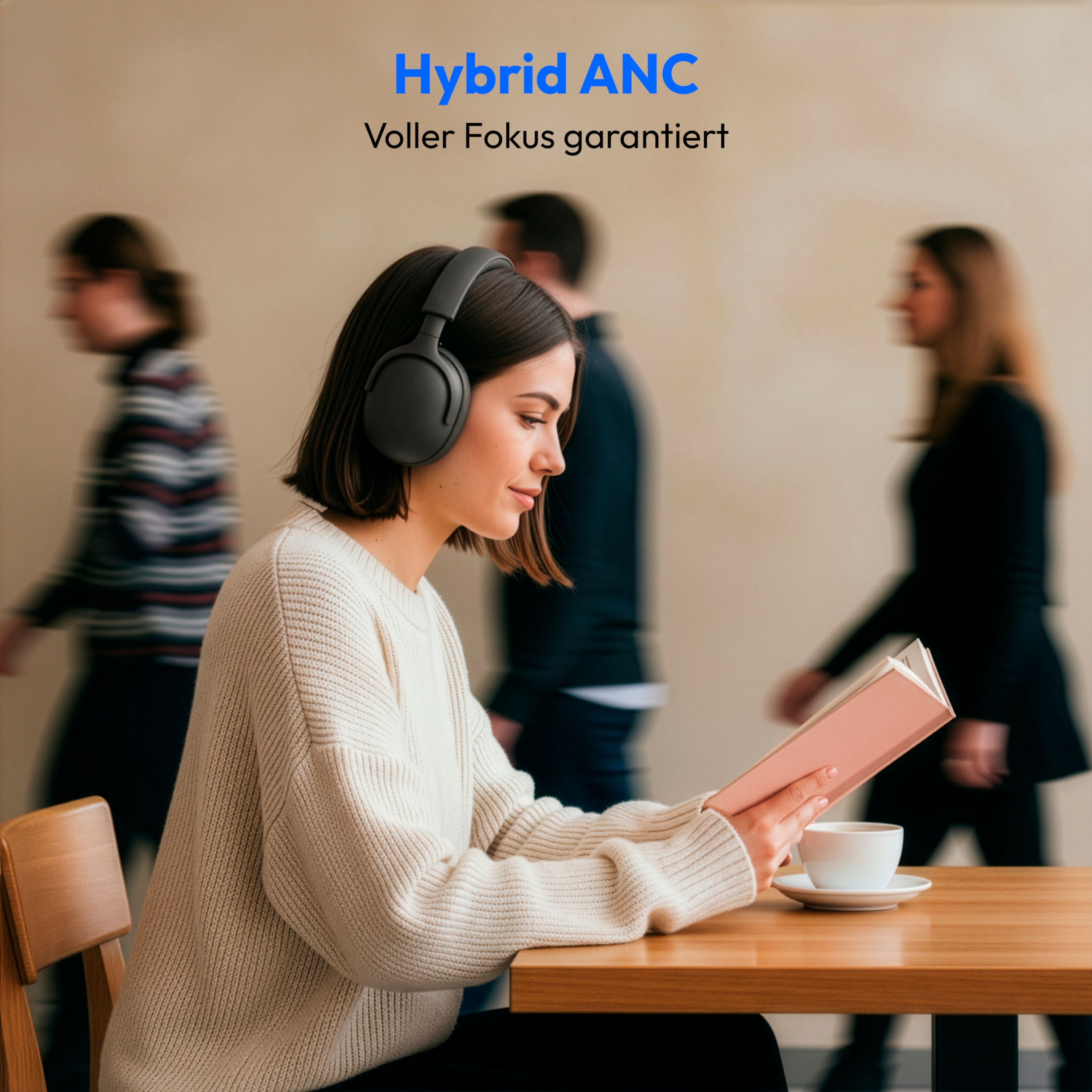 MEDION® Over Ear-Kopfhörer LIFE HX-1 Pro anthrazit, bis zu 190 Stunden Akkulaufzeit, Hybrid Active Noise Cancelling, 7 EQ-Presets + 1 App-Preset, Bluetooth® 6.0 wireless technology, IPX4 Spritzwasserschutz