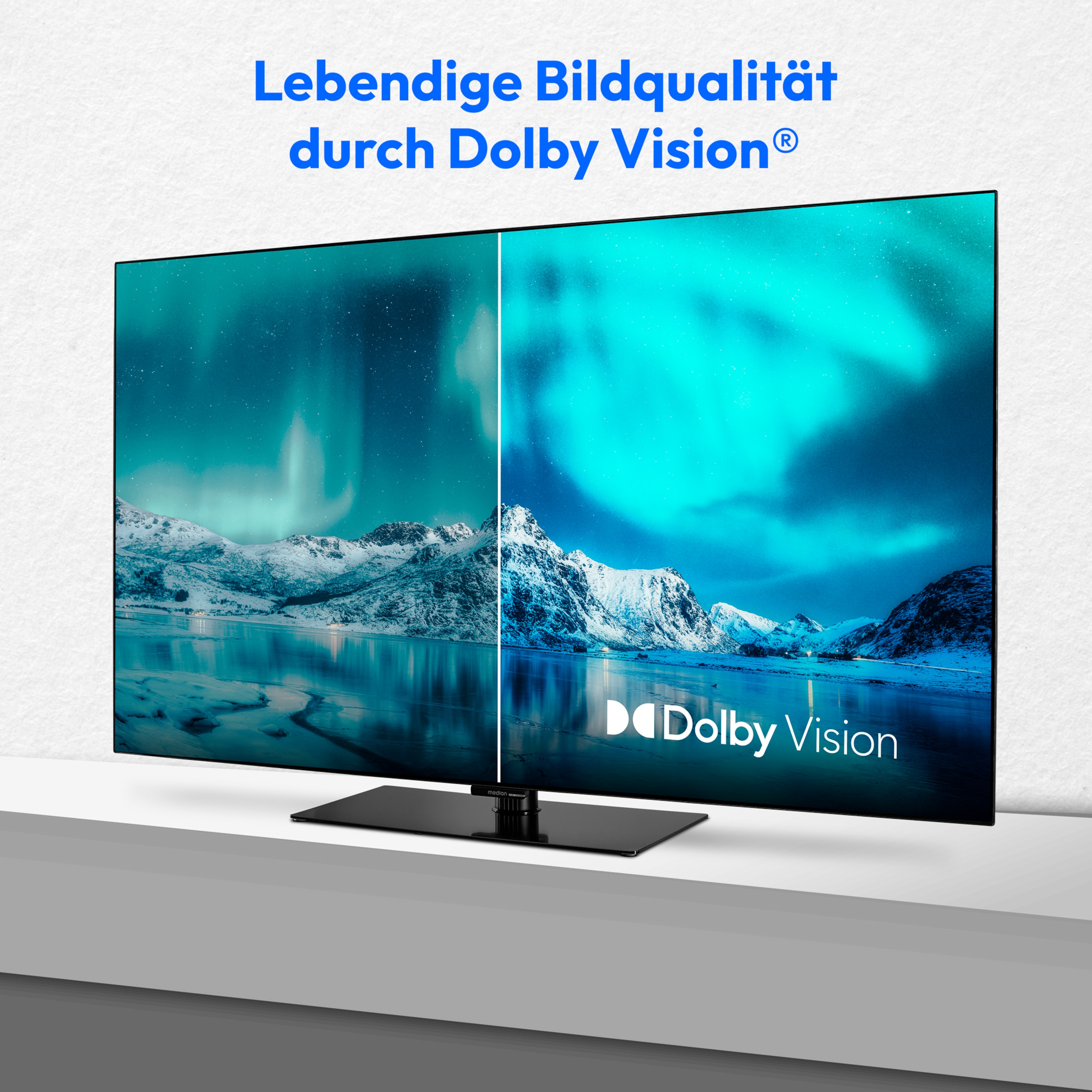 MEDION® LIFE X8552508 (MD 855901) OLED TiVo Smart-TV, 138,8 cm (55'') Ultra HD Display, HDR, Dolby Vision®, MEMC, Micro Dimming, PVR ready, TiVo Medienportal, NETFLIX, Amazon Prime Video App, Bluetooth®