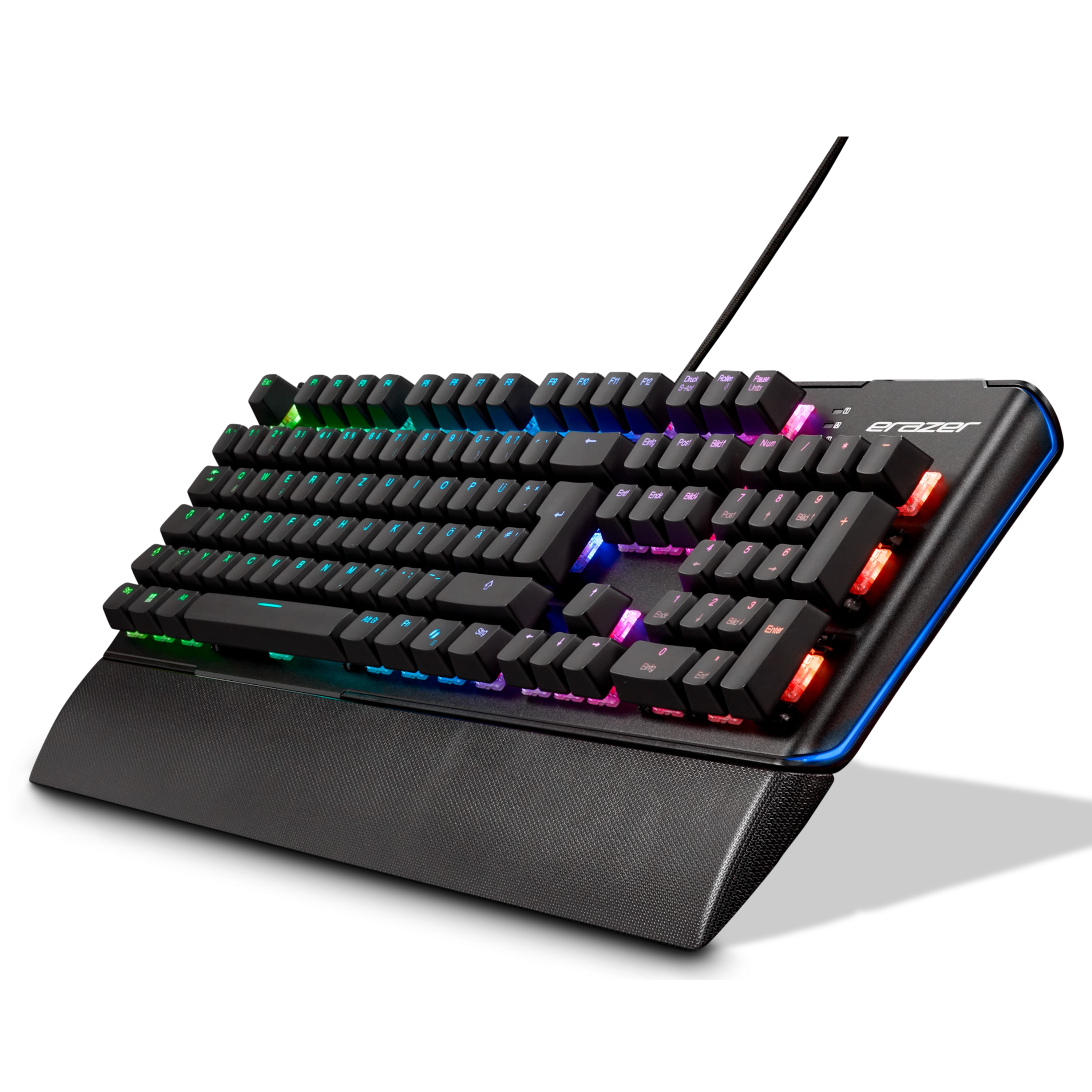 MEDION® ERAZER Supporter X20 mechanische Gaming Tastatur, extrem langlebige CHERRY MX RGB Red Switches, austauschbare Schalter und Tastenkappen, 100% Anti-Ghosting, RGB-Hintergrundbeleuchtung, hochwertige Oberfläche