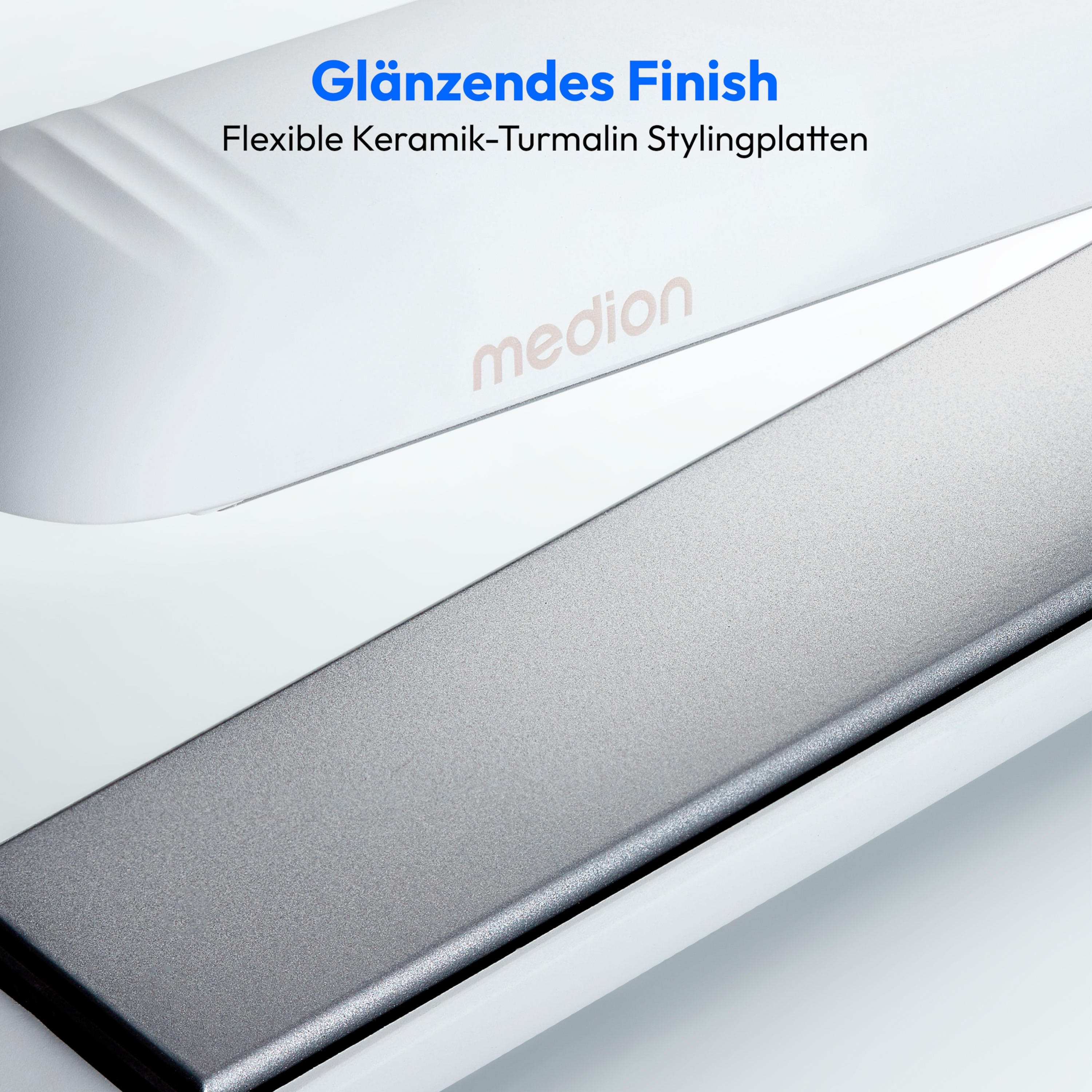 MEDION® LIFE HS1 Glätteisen, flexible Keramik-/Turmalin Heizplatten mit Temperatursensor, Display mit Temperaturanzeige, 5 regelbare Hitzestufen (165° - 210°)