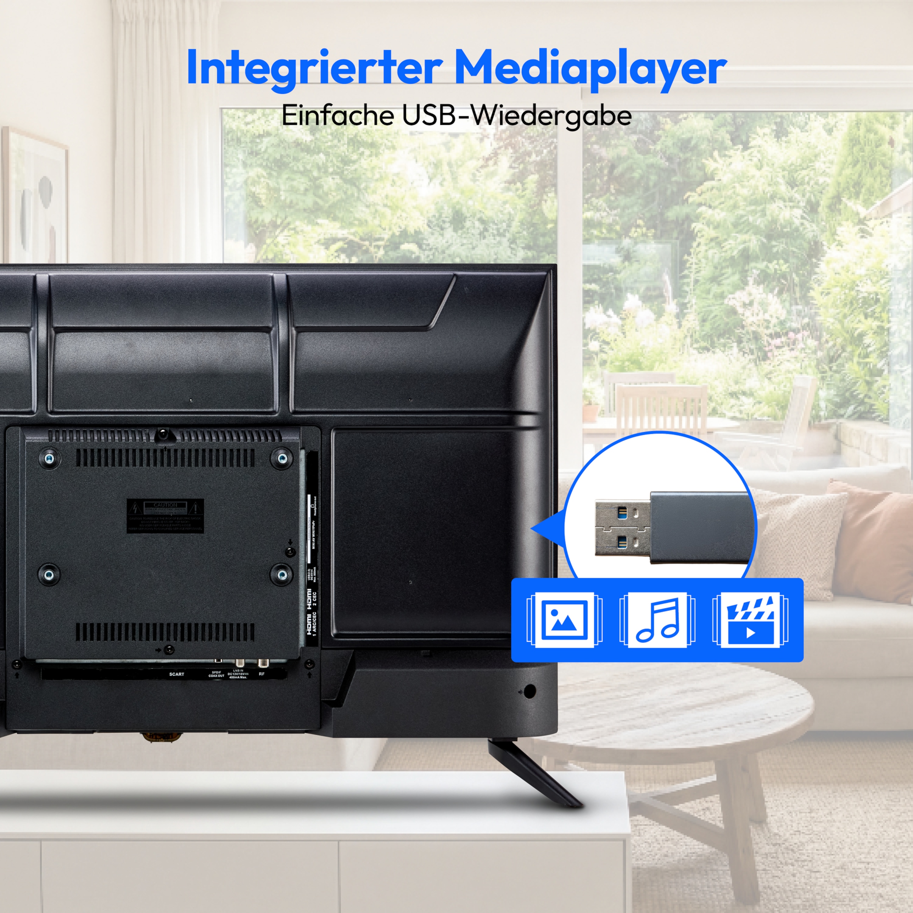 MEDION® LIFE MD 832002 HD TV, 80 cm (32“), HD Triple Tuner, integrierter Mediaplayer, CI+ Schnittstelle