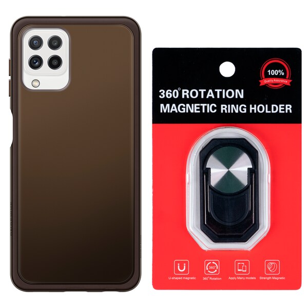 SAMSUNG Galaxy A22 5G 64 GB, grau, inklusive Magnetic Ring Holder, Displayschutz und Soft Cover