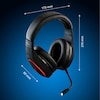 MEDION® ERAZER® Mage X10, Wireless Gaming Headset, klasse Klangqualität, flexibles & abnehmbares Mikrofon, RGB, Kabelbedienelement, bis zu 12 Stunden Laufzeit, kabellos (PC & PS5®) oder kabelgebunden