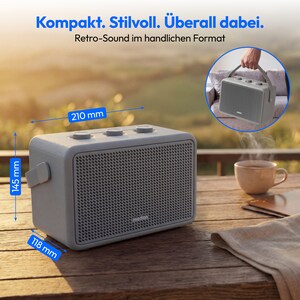 MEDION® LIFE BXO-1 Bluetooth® Lautsprecher grau, 2 x 15W RMS, integrierter Akku mit bis zu 15 Stunden Laufzeit, Bluetooth® 5.3, robustes & mobiles Design