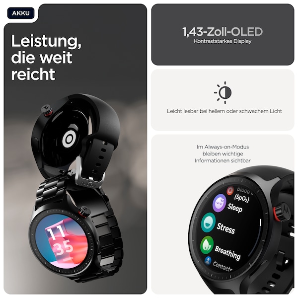 MOTOROLA moto watch, Volcanic Ash