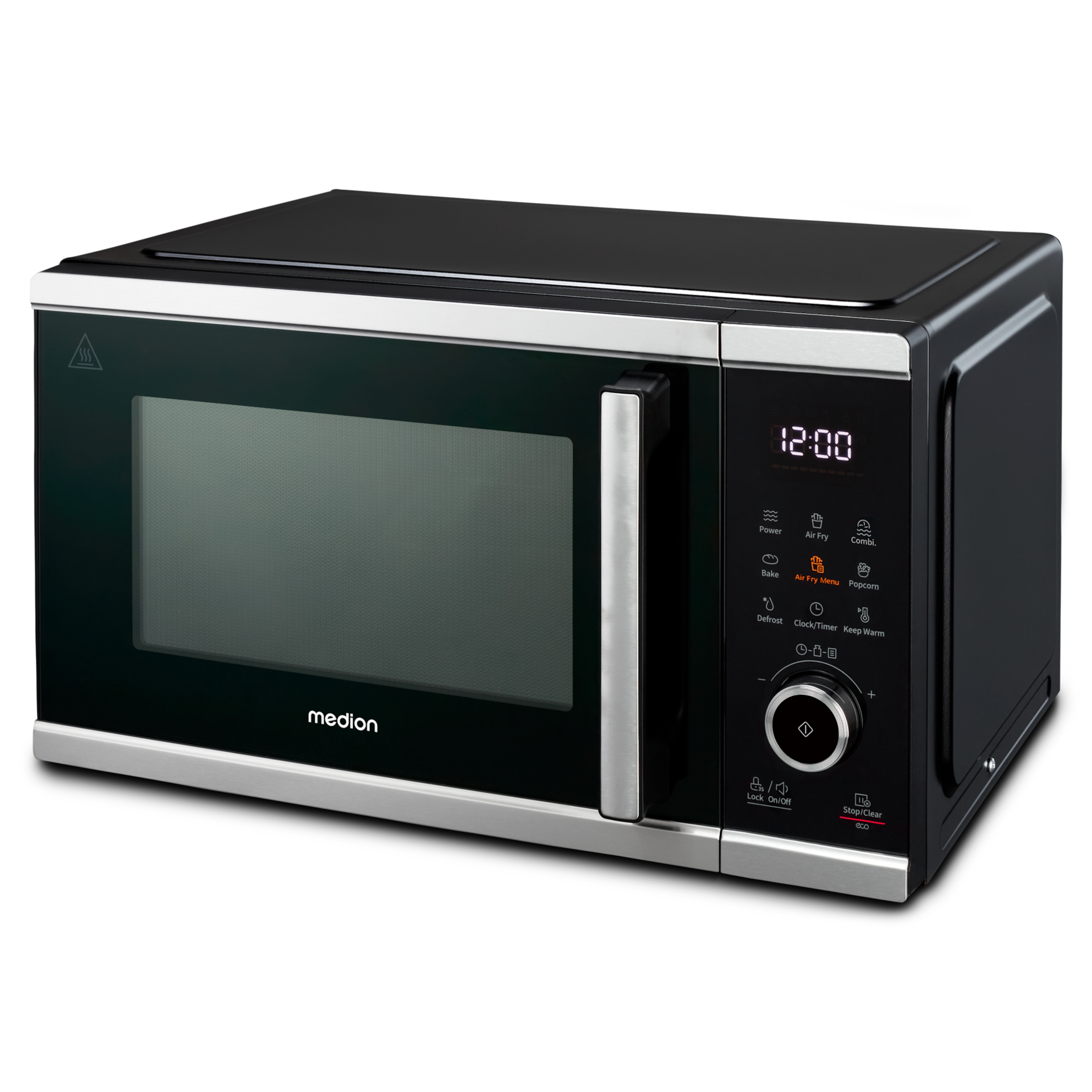 MEDION® LIFE® Mikrowelle mit Heißluft- fritteusen- funktion  MD 11499, 3in1 Mikrowelle, 25 L Garinnenraum, 900 W Mikrowellenleistung, 9 Automatikprogramme
