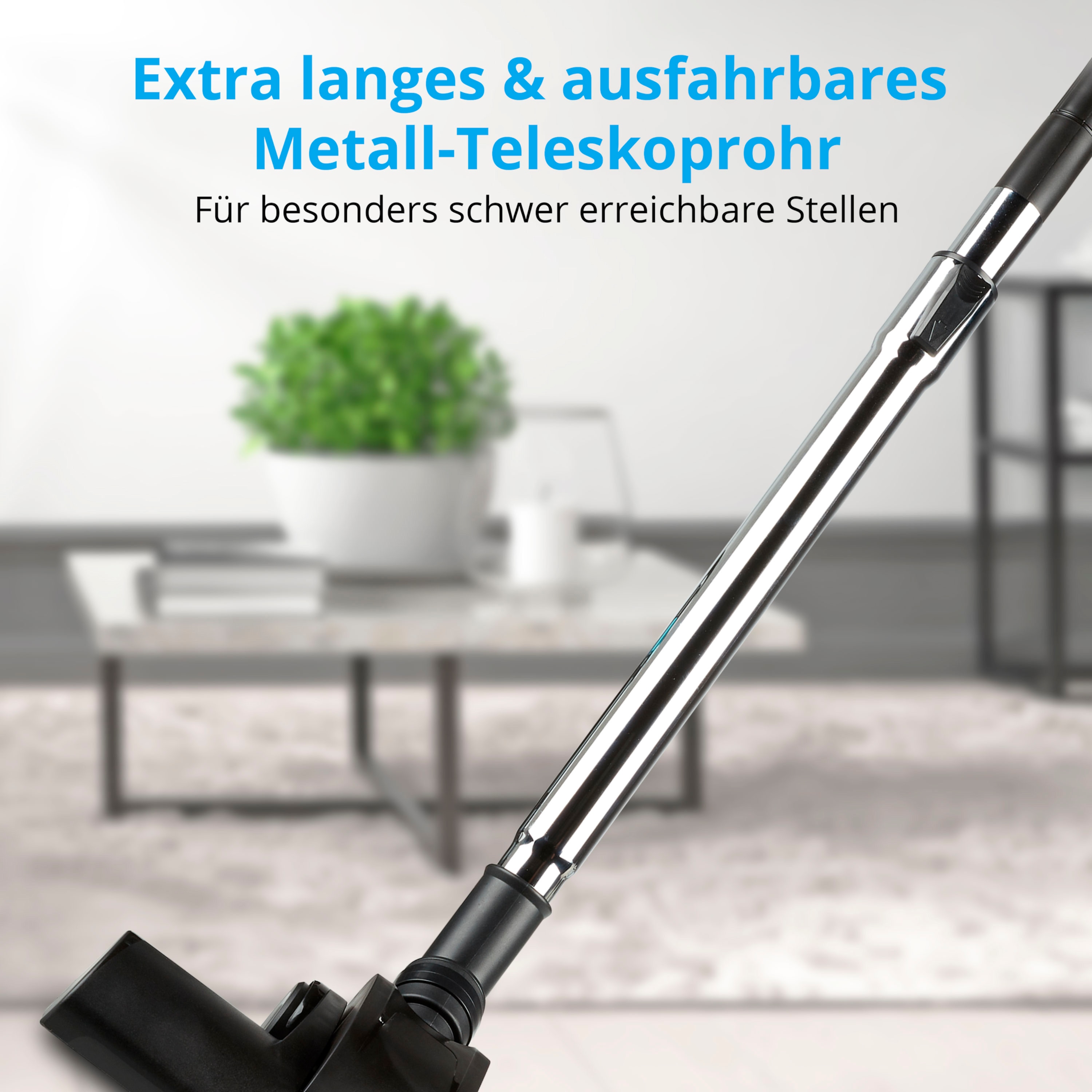 MEDION® Beutelloser Zyklon-Staubsauger MD 19407, 150W Saugleistung, Staubbehälterkapazität 2 L, EPA Filter, integriertes Zubehör