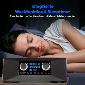 MEDION® LIFE P85333 Stereo Internetradio schwarz, 7,1 cm (2,8'') TFT-Farbdisplay, über 25.000 Internet-Radiosender & viele Podcasts empfangen, DAB+/UKW Radio, Wecker, WLAN, Bluetooth®, Amazon Music, Spotify®-Connect, 2 x 6 W RMS