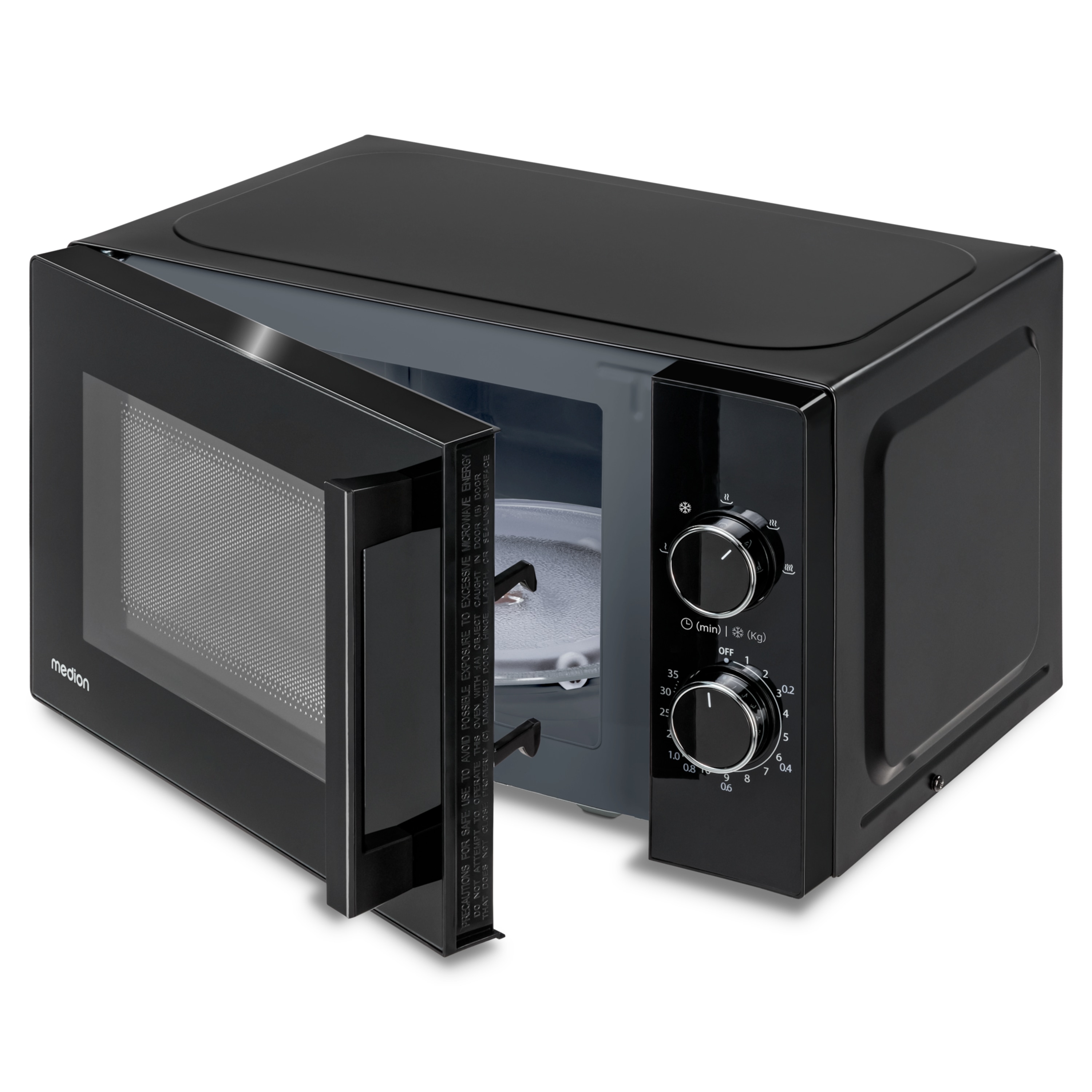 MEDION® LIFE® Mikrowelle MD12011, 800 Watt, 20 L Kapazität, 5 Leistungsstufen, Auftaufunktion