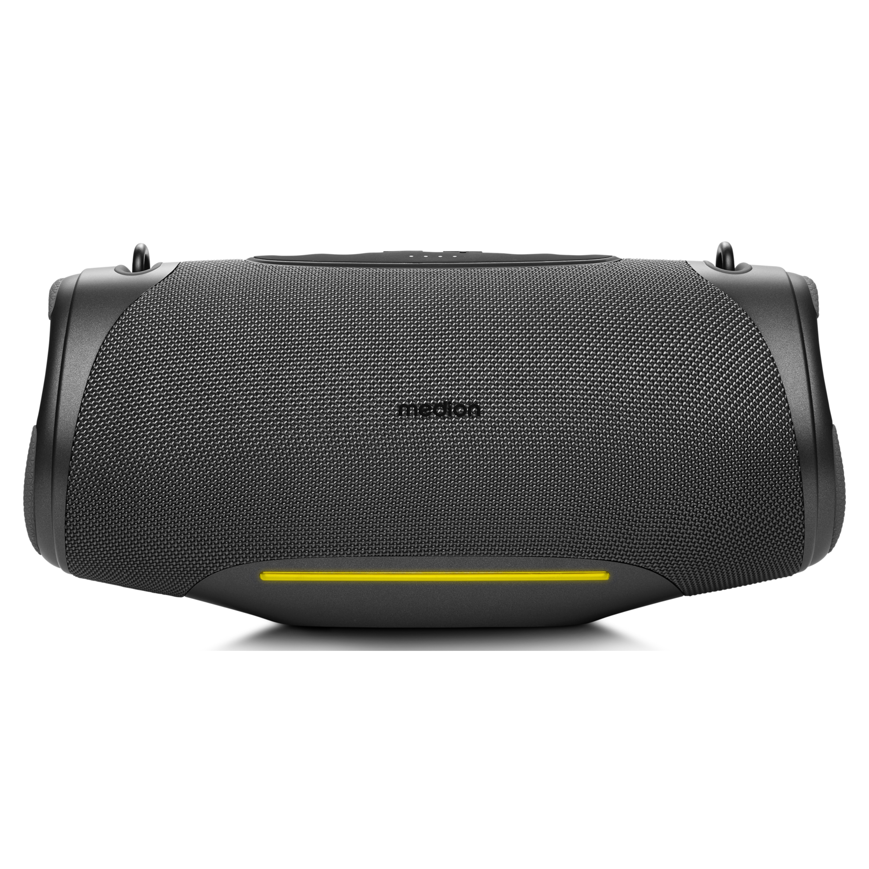 MEDION® LIFE® P61762 Tragbarer Bluetooth® Lautsprecher L, Dual Illuminated & Lightstrip (RGB-Lichteffekte), Bluetooth® 5.3, integrierter Akku mit bis zu 47 Stunden Laufzeit, robustes & mobiles Design, 2 x 25 W RMS