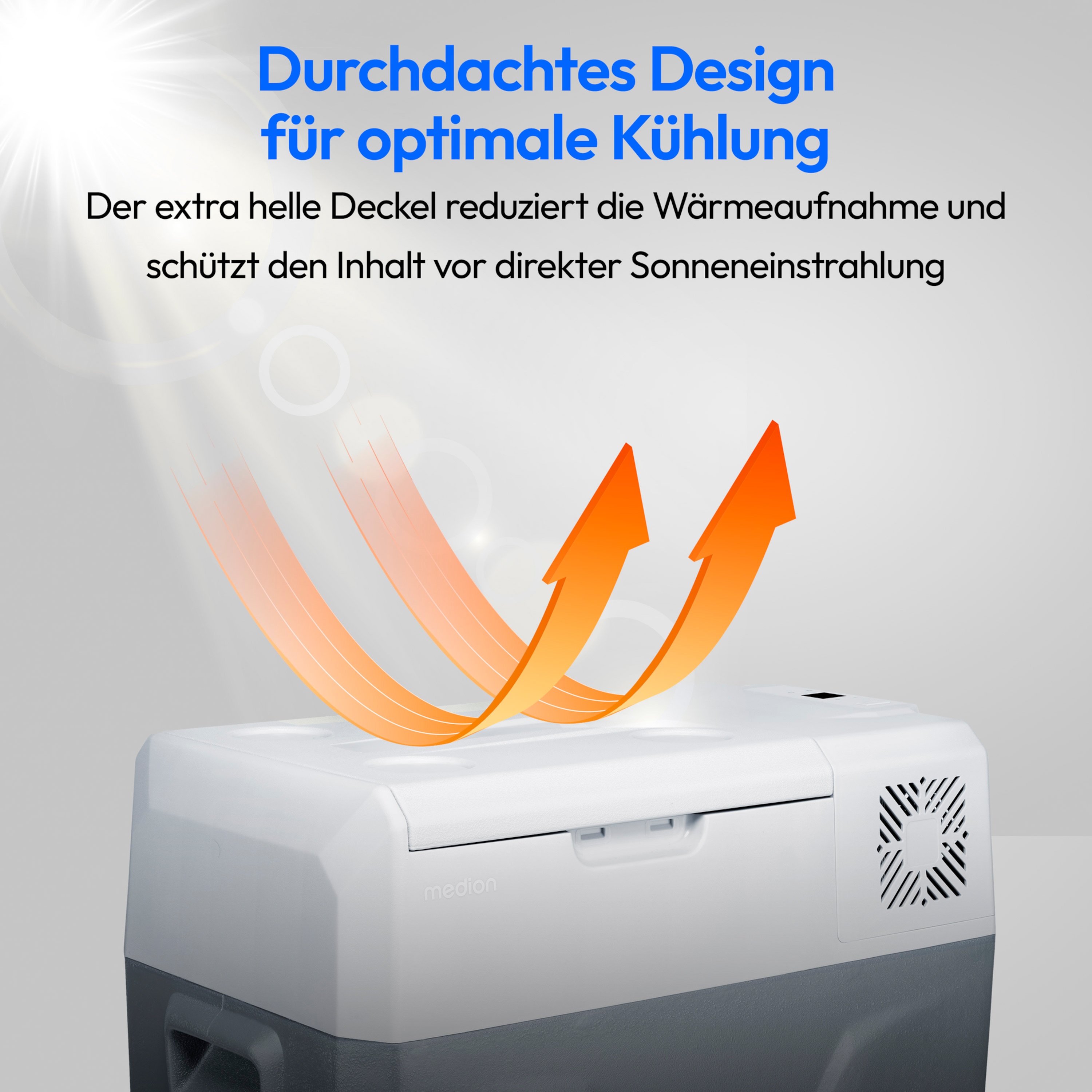 MEDION® LIFE® Kühl- und Gefrierbox MD13112, -20°C bis 20°C, mit Kompressor, 60 Watt, 47 L Stauraum, LED Anzeige, Energieeffizenzklasse D