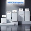 MEDION® LIFE Kühlschrank mit Eiswürfelfach MD 370033, 90 L Gesamt-Nutzinhalt (Kühlteil 80 L & Eiswürfelfach 10 L), wechselbarer Türanschlag, geringer Geräuschpegel