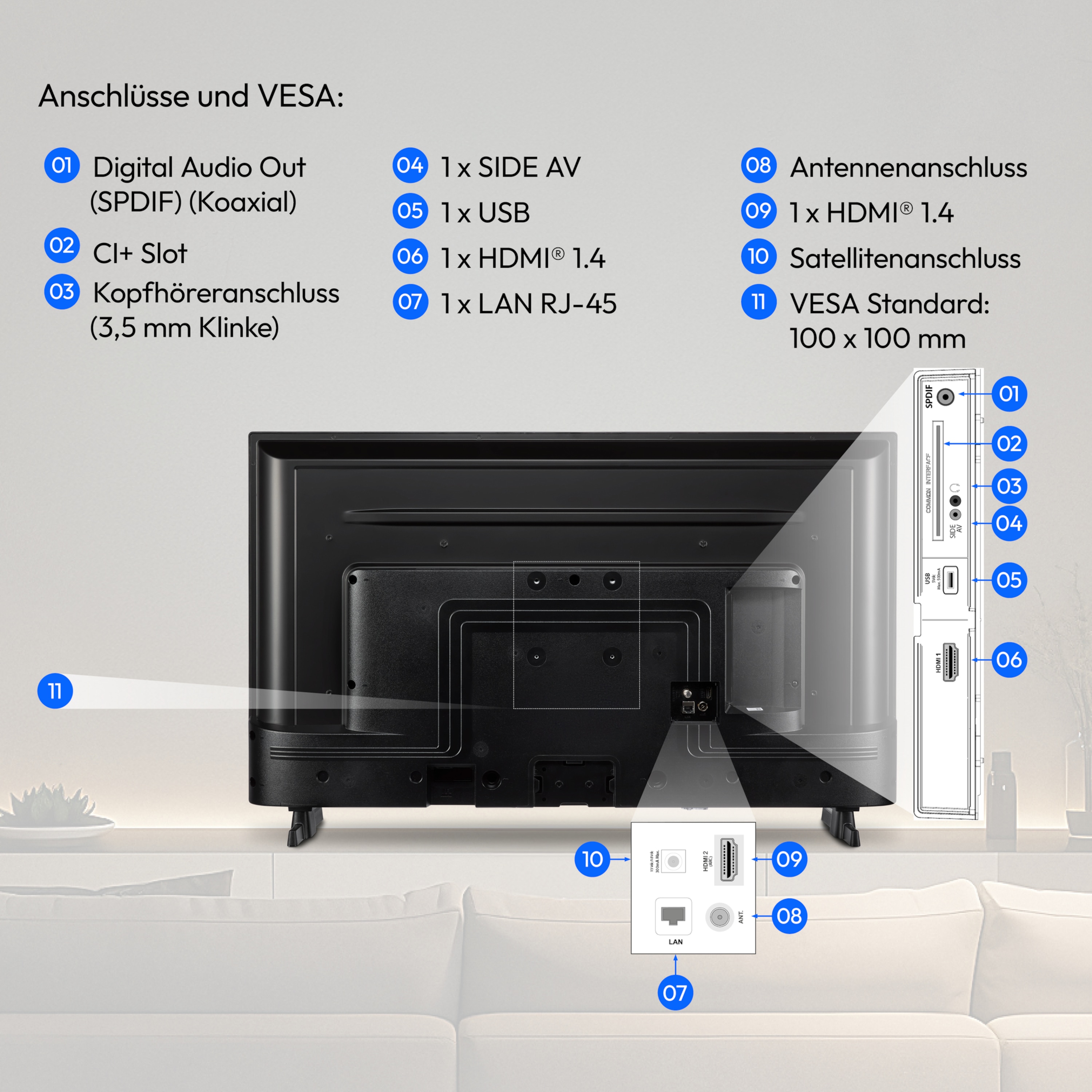 MEDION® LIFE MD 843101 Smart-TV, 108 cm (43'') FHD Display, HDR, PVR ready, Bluetooth®, VIDAA App Store, HBO Max, MagentaTV, NETFLIX, Disney+, Paramount+ & Amazon Prime Video App