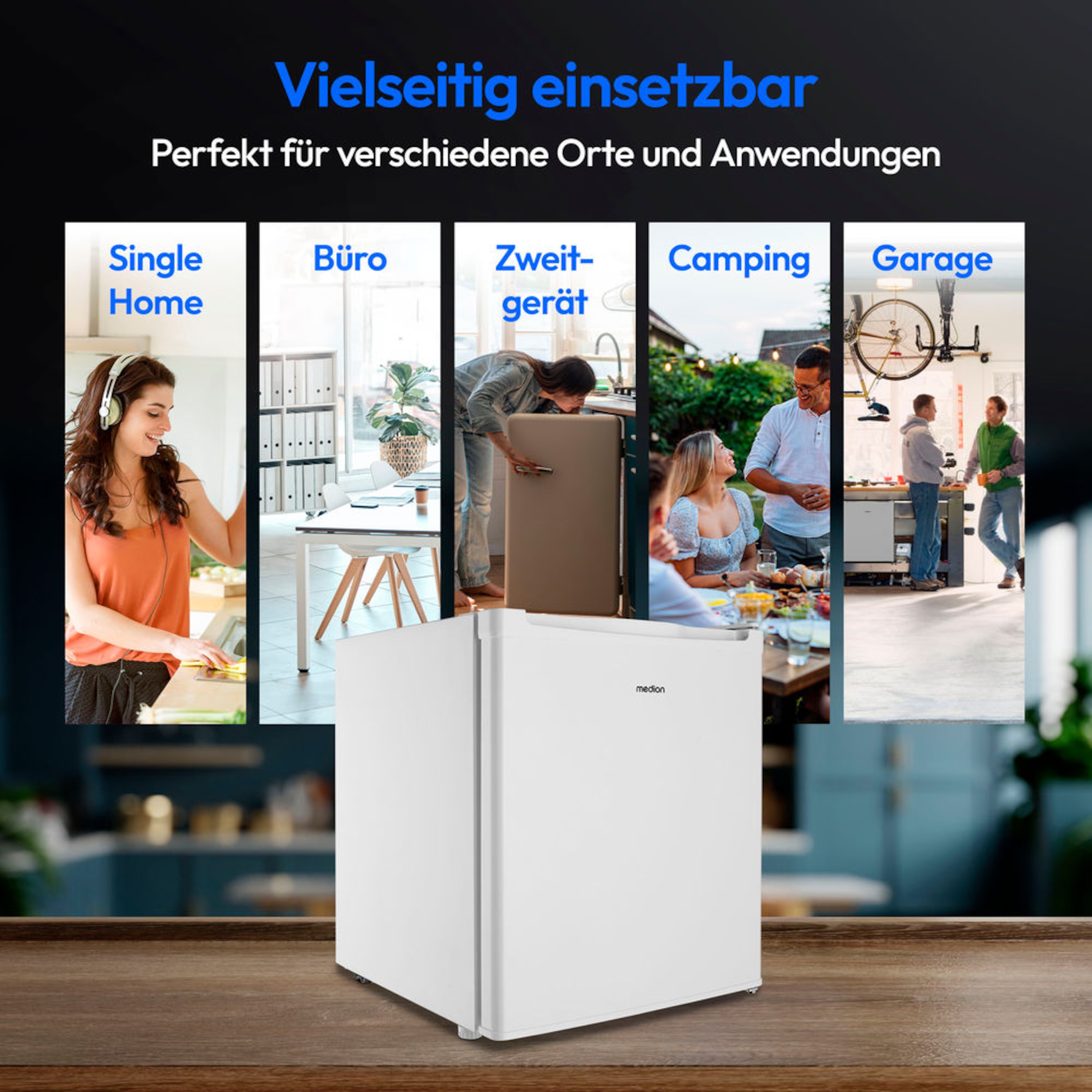 MEDION® LIFE® Mini-Gefrierschrank MD 37675, 33 L Nutzinhalt, Gefrierkapazität 2,4 kg/24 Std., manuelle Temperatureinstellung, Griffmulde