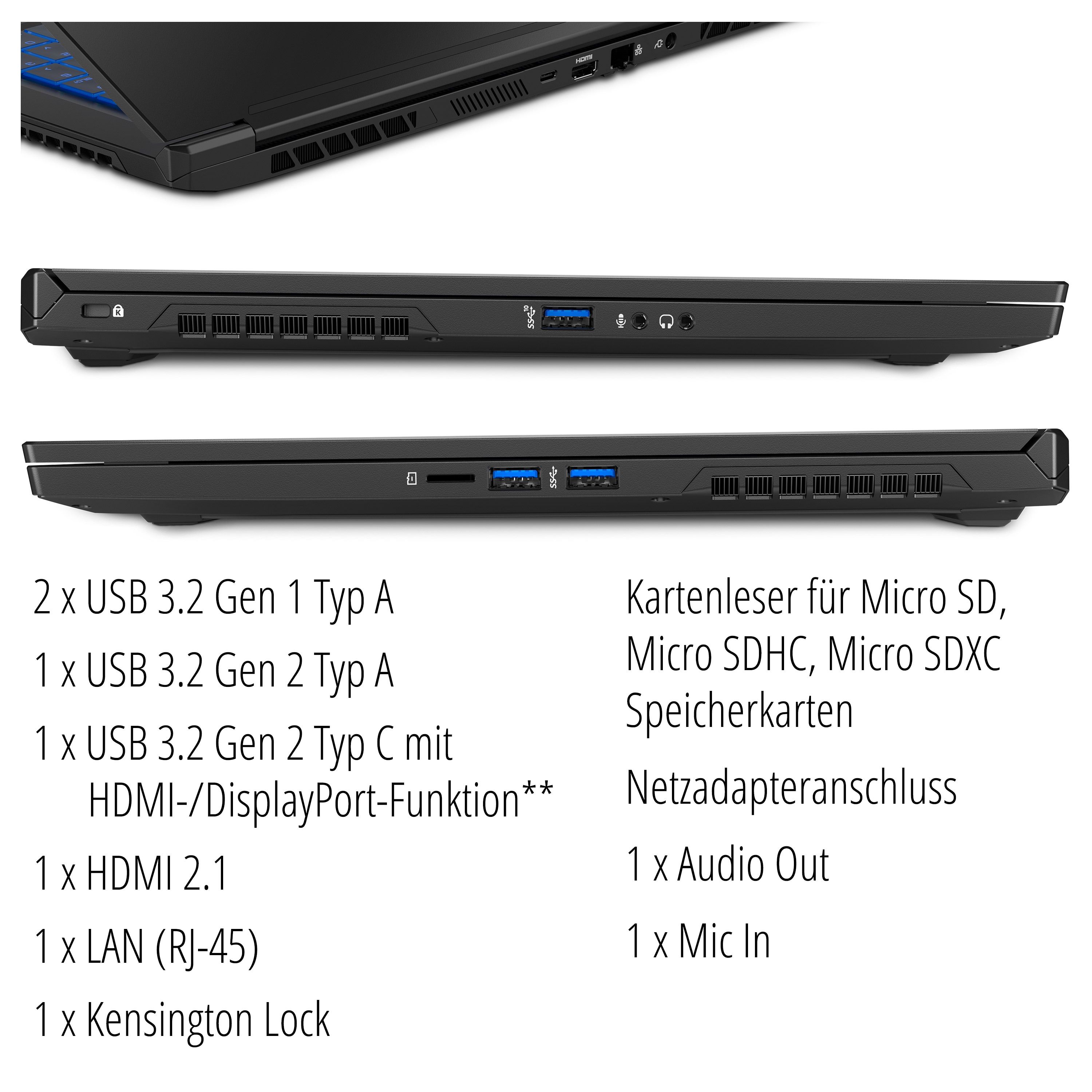 MEDION® ERAZER® Beast X25, AMD Ryzen™ 7 5800H, Windows 11 Home, 43,9 cm (17,3") FHD Display mit 240 Hz, NVIDIA® GeForce RTX™ 3080, 1 TB PCIe SSD, 32 GB RAM, High-End Gaming Notebook