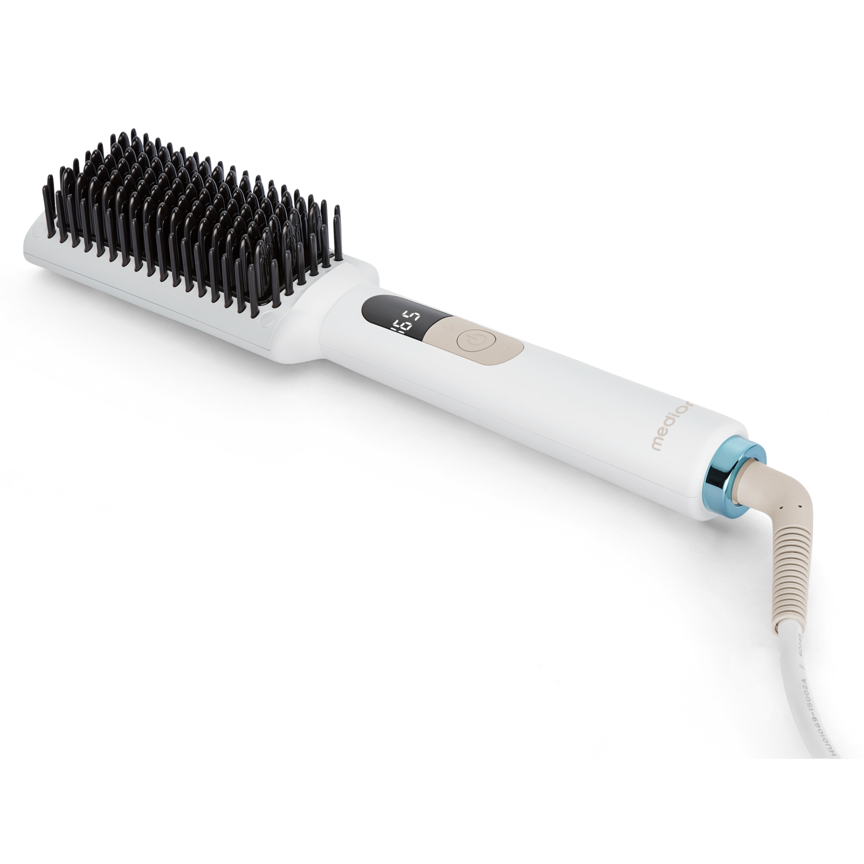 MEDION® LIFE HB1 Glättbürste, Keramik-/Turmalin beschichtete Heizelemente, Display mit Temperaturanzeige, 5 regelbare Hitzestufen (165° - 210°), Ionen-Technologie