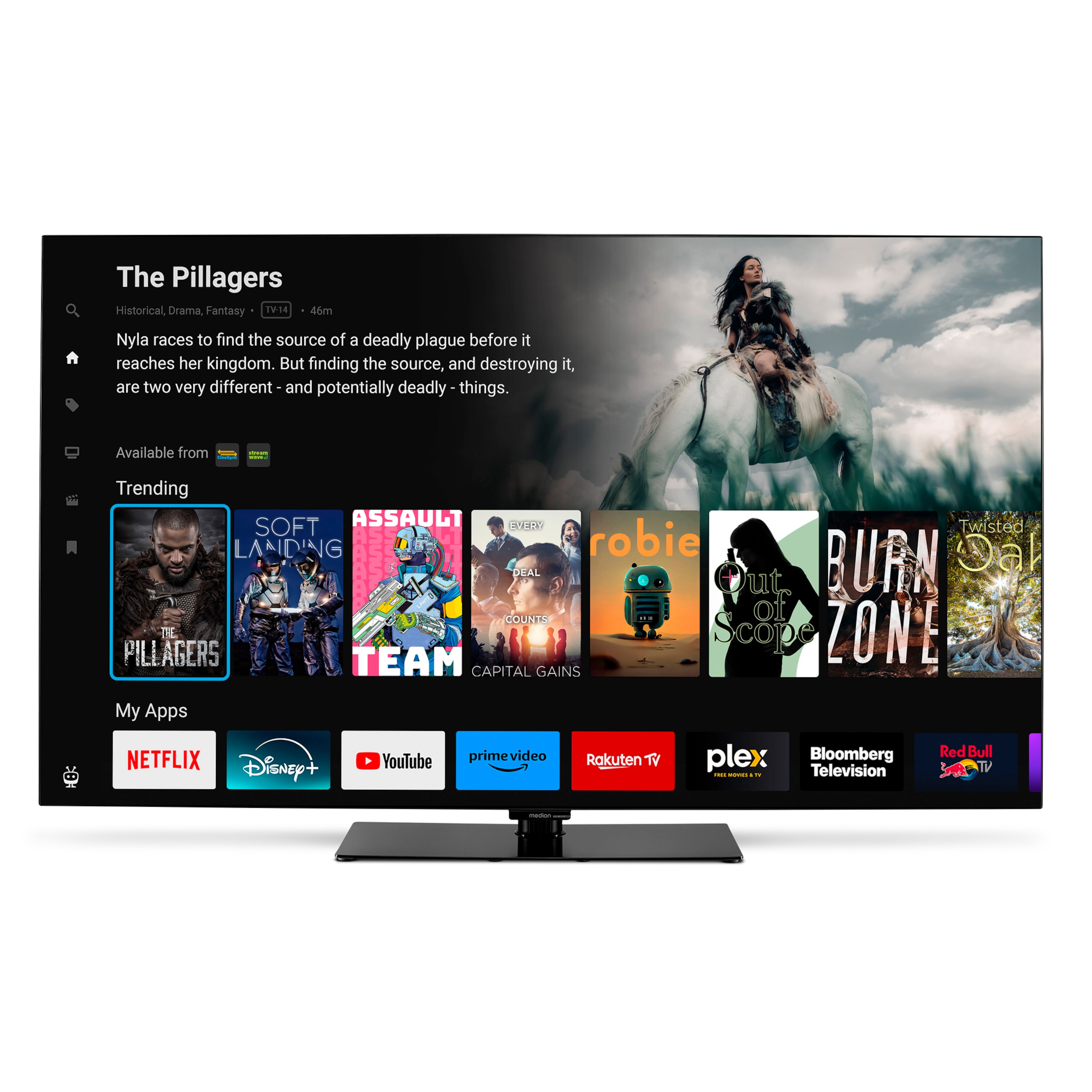 MEDION® LIFE X8552508 (MD 855901) OLED TiVo Smart-TV, 138,8 cm (55'') Ultra HD Display, HDR, Dolby Vision®, MEMC, Micro Dimming, PVR ready, TiVo Medienportal, NETFLIX, Amazon Prime Video App, Bluetooth®