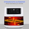 MEDION® LIFE® P10 XL Duo matt Heißluftfritteuse MD 11750, 100 Rezepte in der Life+ App, mit 2 Heizelementen, 2.150 W Gesamtleistung, ölfreies Frittieren, 9 Automatikprogramme, 6,8 L Nutzinhalt