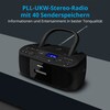 MEDION® LIFE® E65010 Boombox, CD-Kassetten-Radio mit MP3-Wiedergabe, PLL-UKW Radio, USB Anschluss, CD-R/RW kompatibel, AUX-In, 2 x 3 W RMS