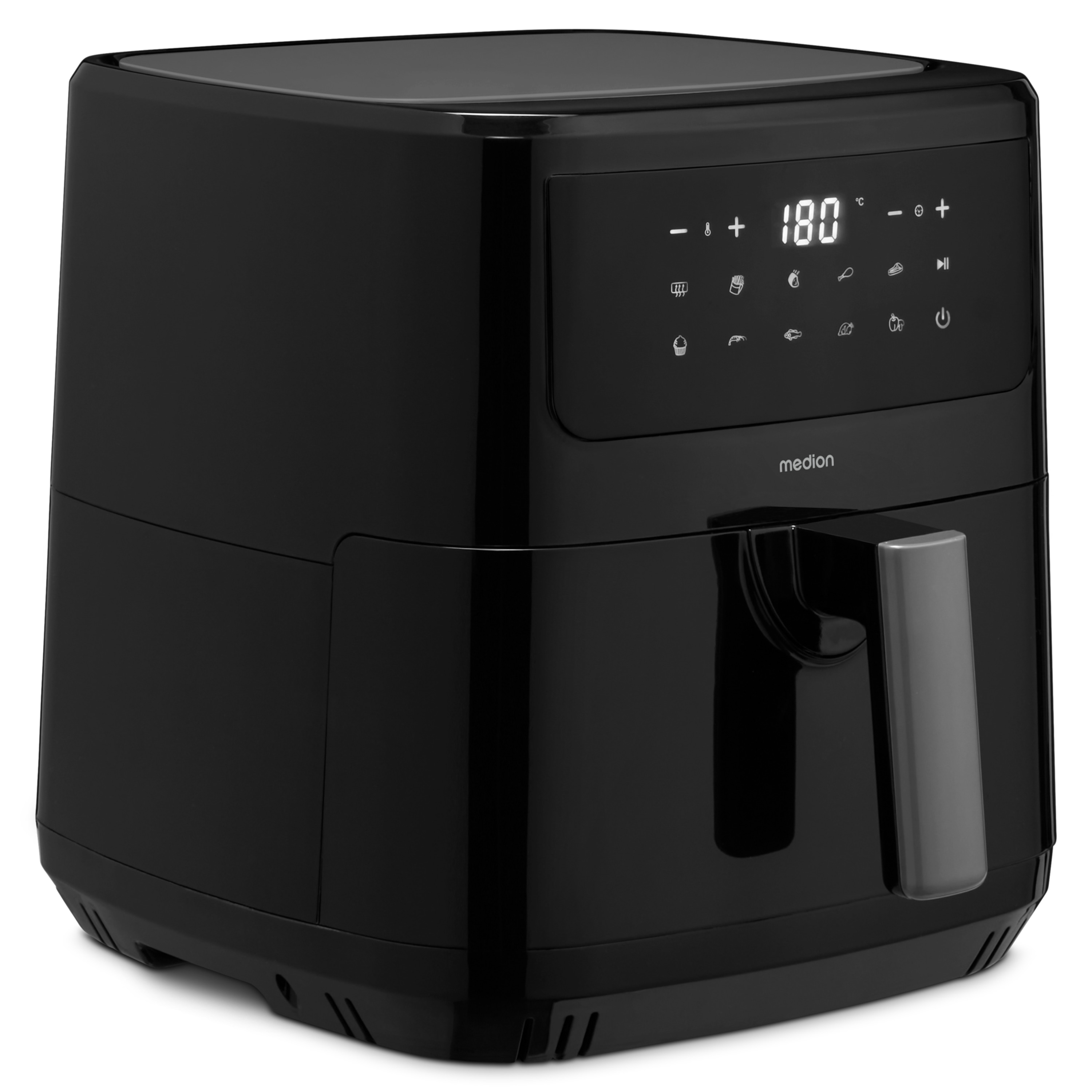 MEDION® LIFE® P10 XL Duo Heißluftfritteuse MD 11750, 100 Rezepte in der Life+ App, mit 2 Heizelementen, 2.150 W Gesamtleistung, ölfreies Frittieren, 9 Automatikprogramme, 6,8 L Nutzinhalt
