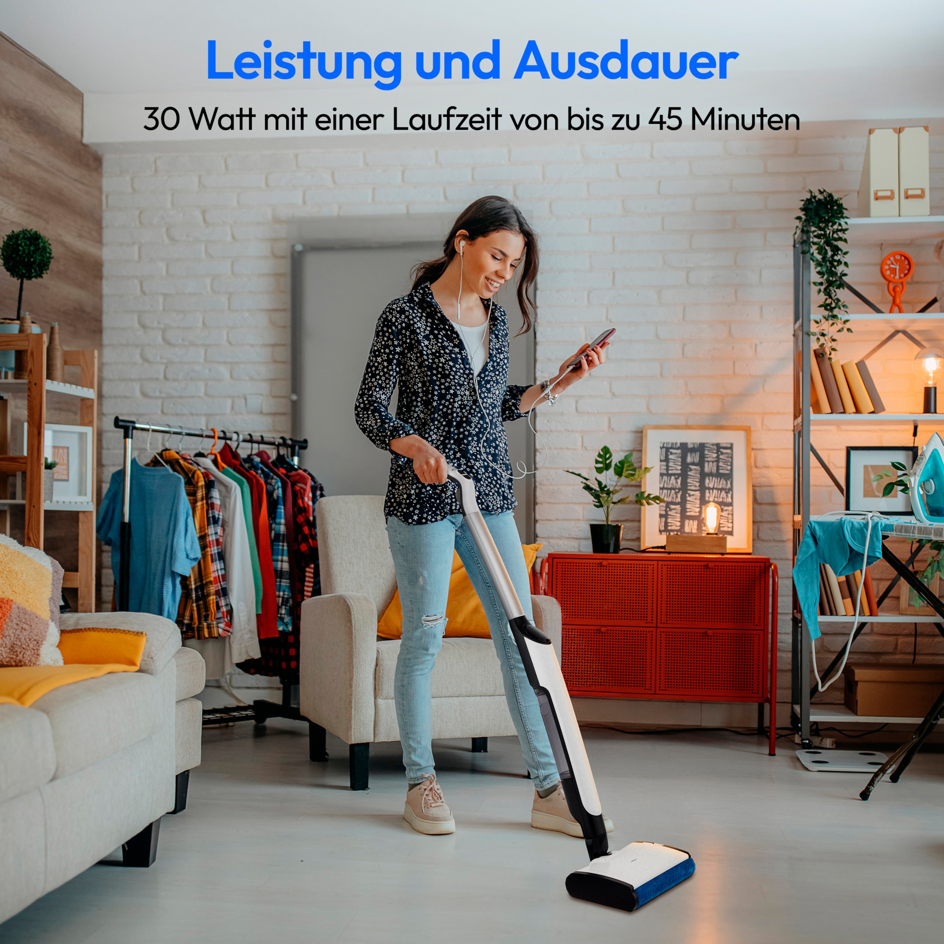 MEDION® LIFE H09 Hartbodenreiniger, getrennter Frischwasser und Schmutzwassertank, LED-Display, geeignet für alle Hartböden