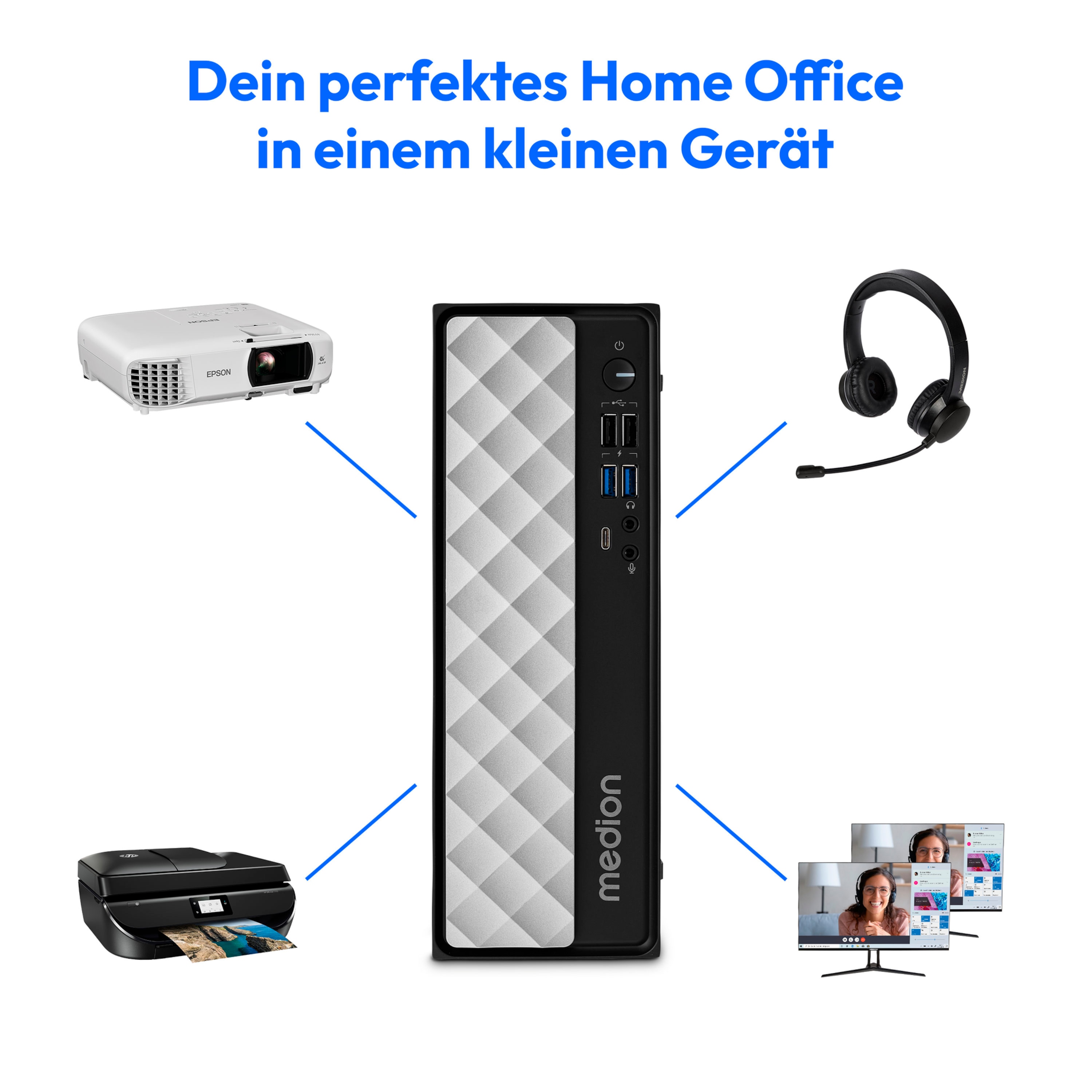 MEDION® MEDION T80 Mini PC, Intel® Core™ i7-12650H, ohne Betriebssystem, 512 GB SSD, 16 GB RAM