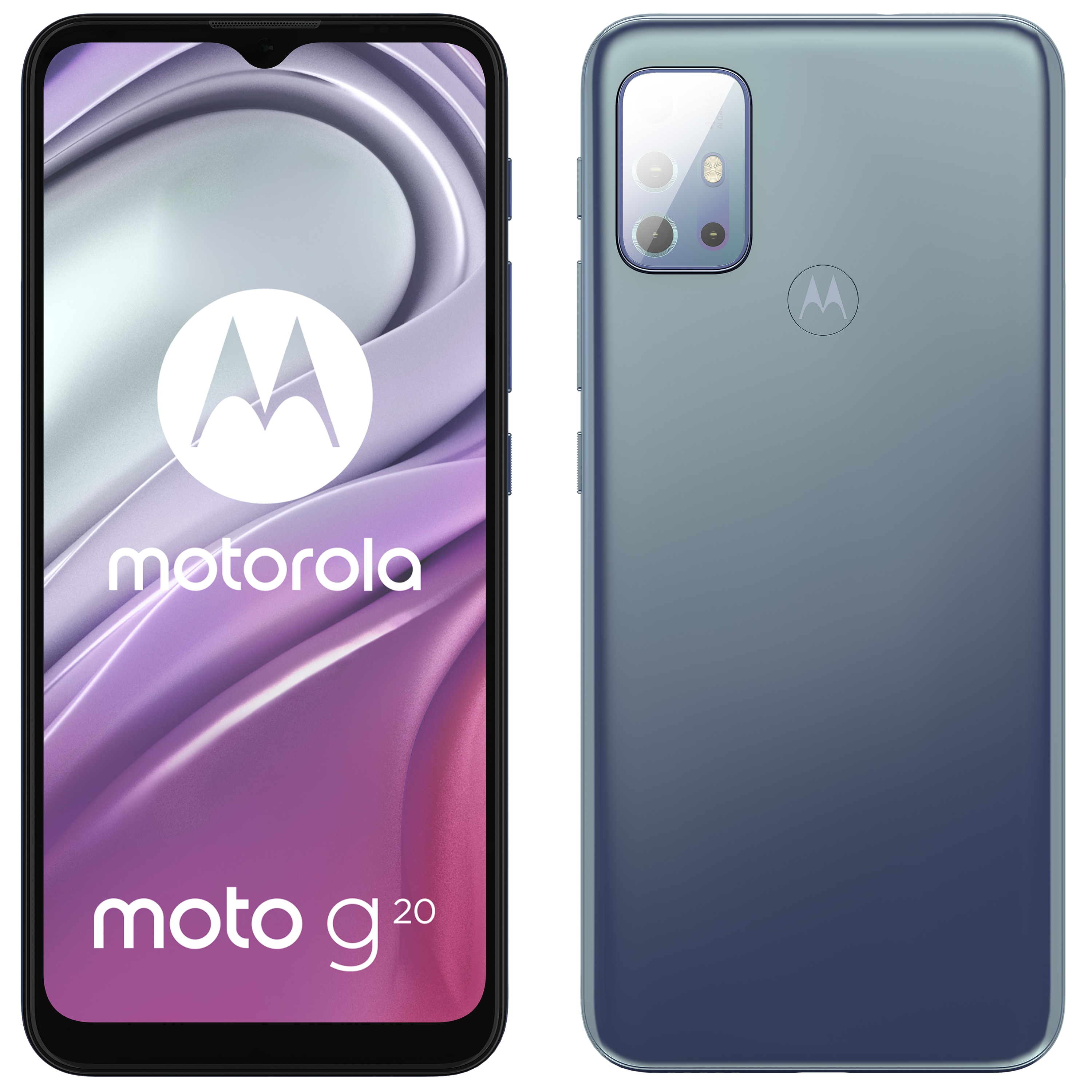 MOTOROLA moto G20 Smartphone, 16,51 cm (6,5") HD+ Display, Betriebssystem Android™ 11, 64 GB Speicher, 4 GB Arbeitsspeicher, Octa-Core Prozessor, Bluetooth® 5.0, Farbe: Blau