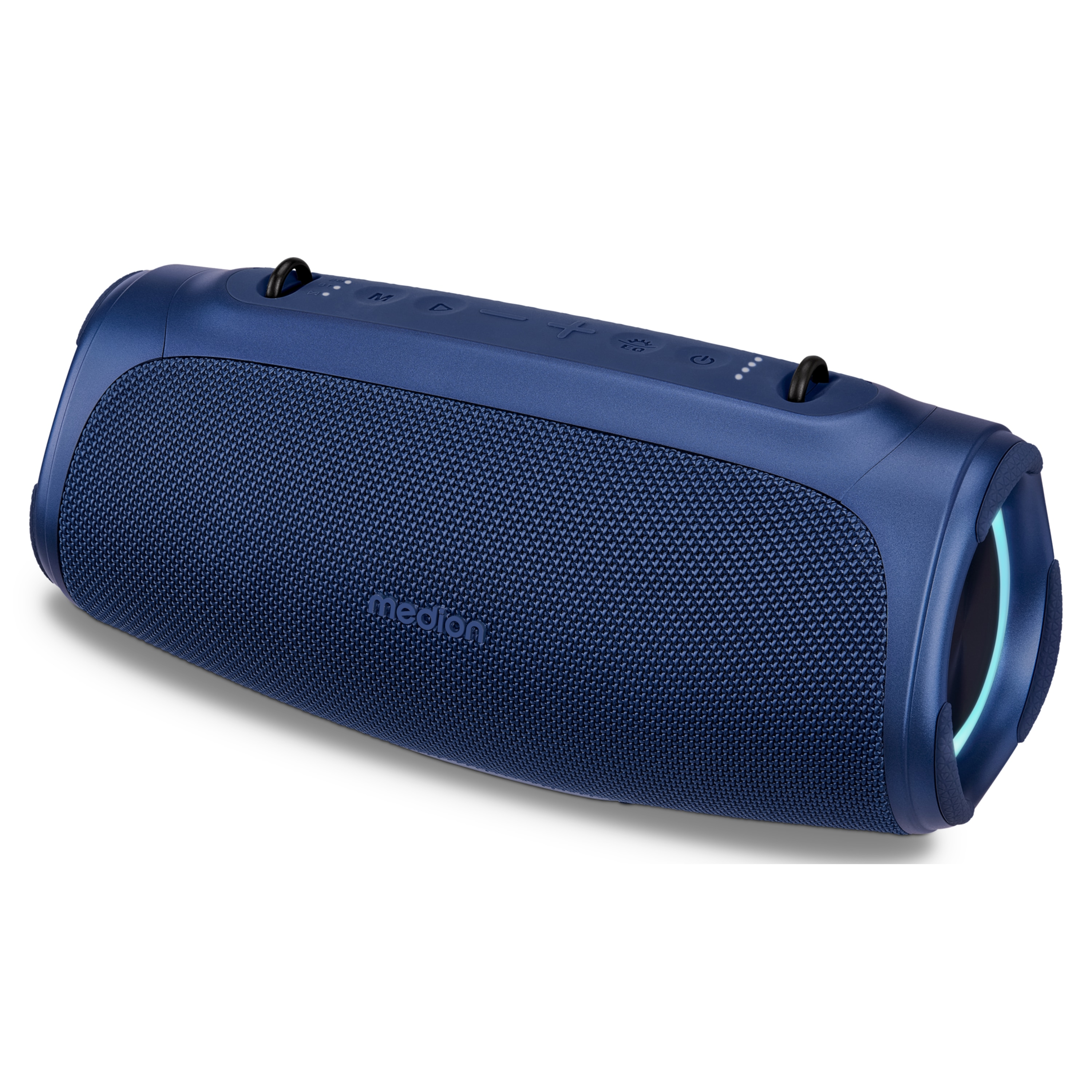 MEDION® LIFE® P61746 Tragbarer Bluetooth® Lautsprecher M, Dual Illuminated (RGB-Lichteffekte), Bluetooth® 5.3, integrierter Akku mit bis zu 42 Stunden Laufzeit, robustes & mobiles Design, 2 x 15 W RMS