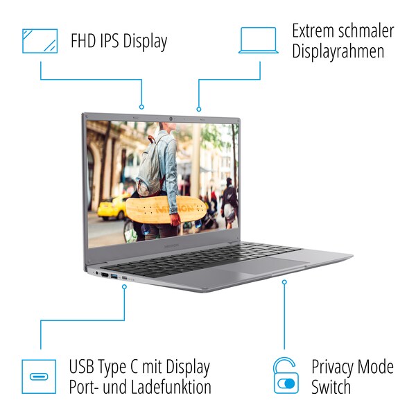 MEDION® AKOYA E15301 PC Portable | AMD Ryzen 7 | Windows ...