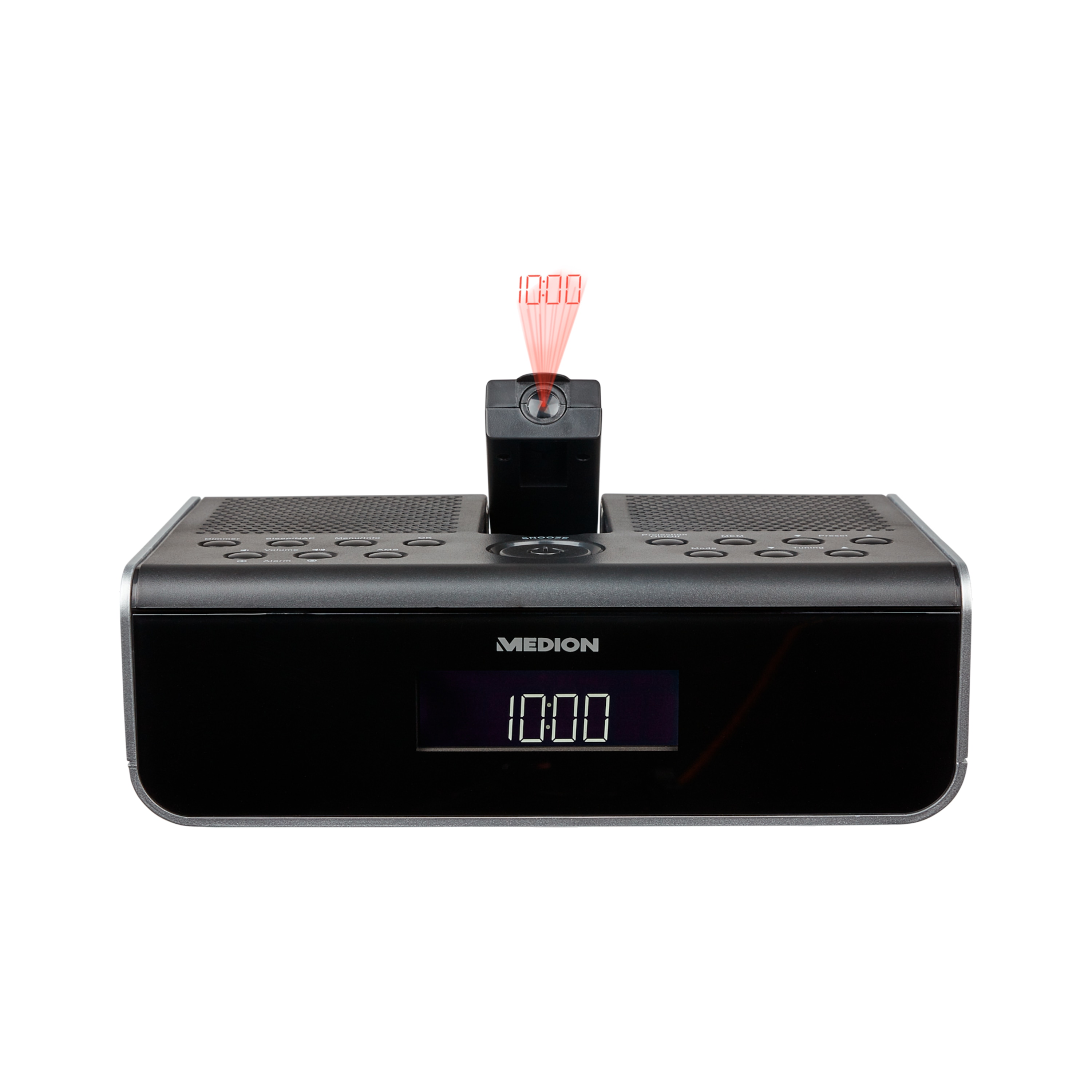 MEDION® LIFE® P66258 DAB+ Uhrenradio mit Uhrzeitprojektion, LC-Display mit Hintergrundbeleuchtung, DAB+&PLL-UKW Radio, manueller und automatischer Sendersuchlauf