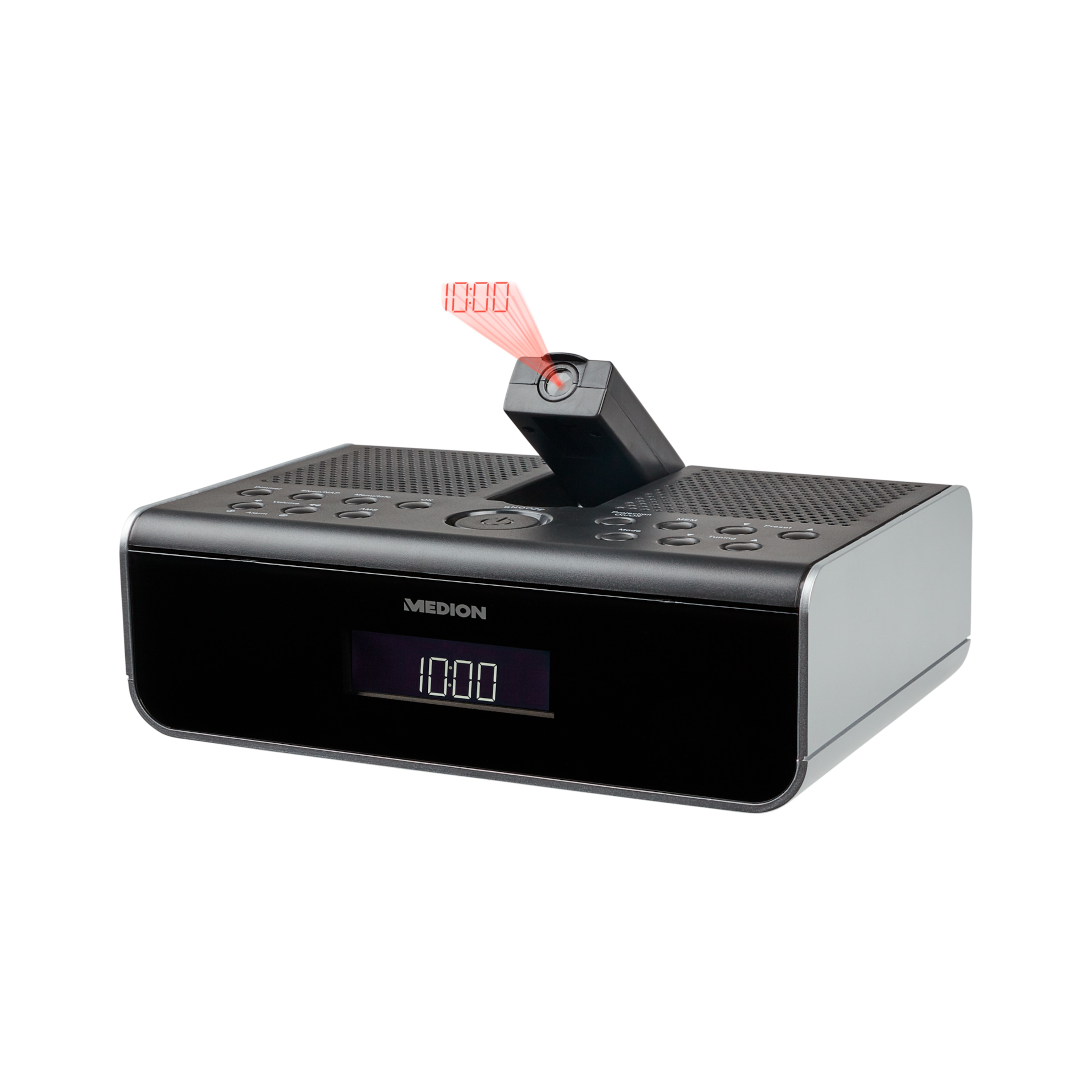 MEDION® LIFE® P66258 DAB+ Uhrenradio mit Uhrzeitprojektion, LC-Display mit Hintergrundbeleuchtung, DAB+&PLL-UKW Radio, manueller und automatischer Sendersuchlauf
